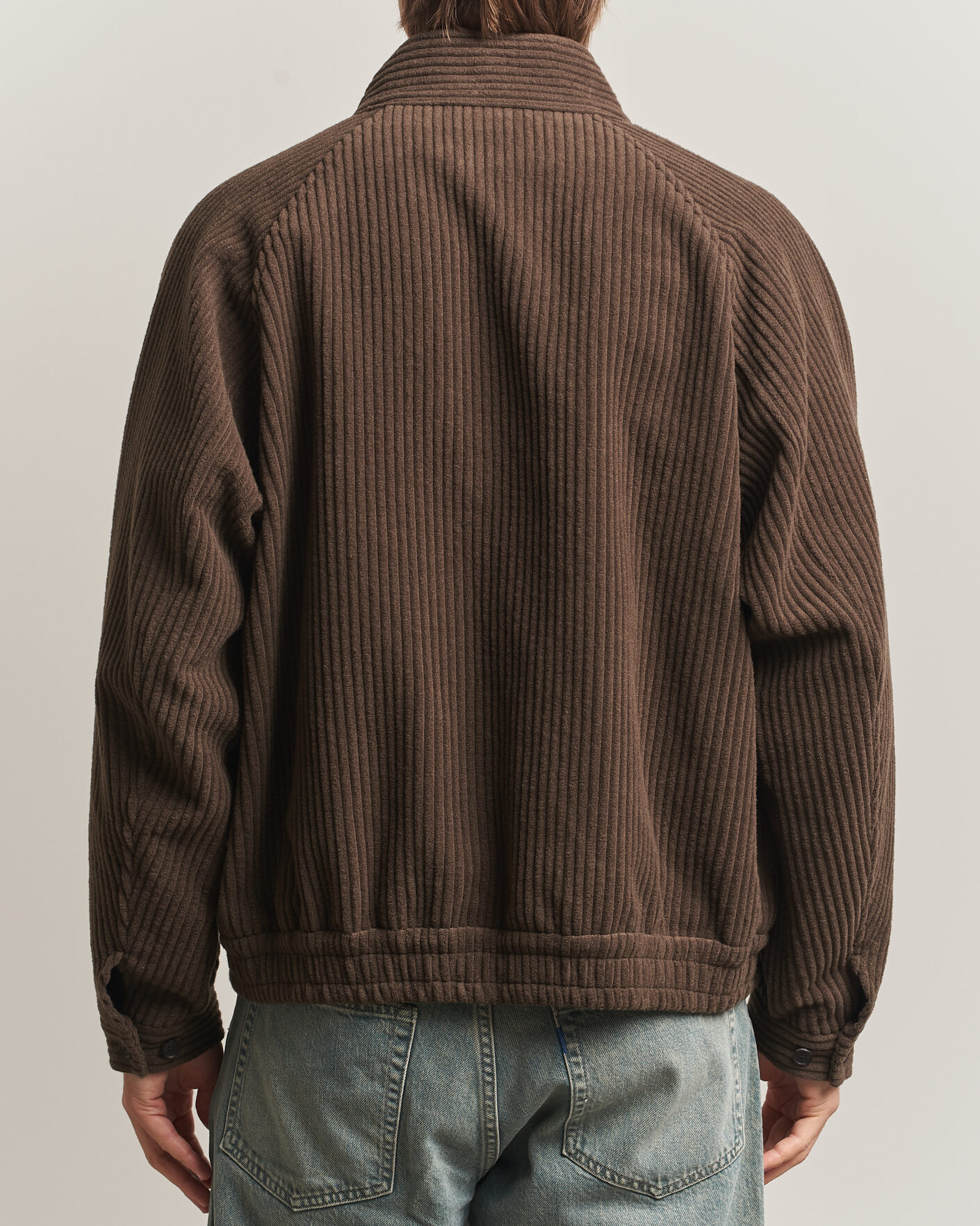 Hombres | Abrigos y chaquetas | Auralee | Wool Cashmere Corduroy Zip Jacket Smoky Brown