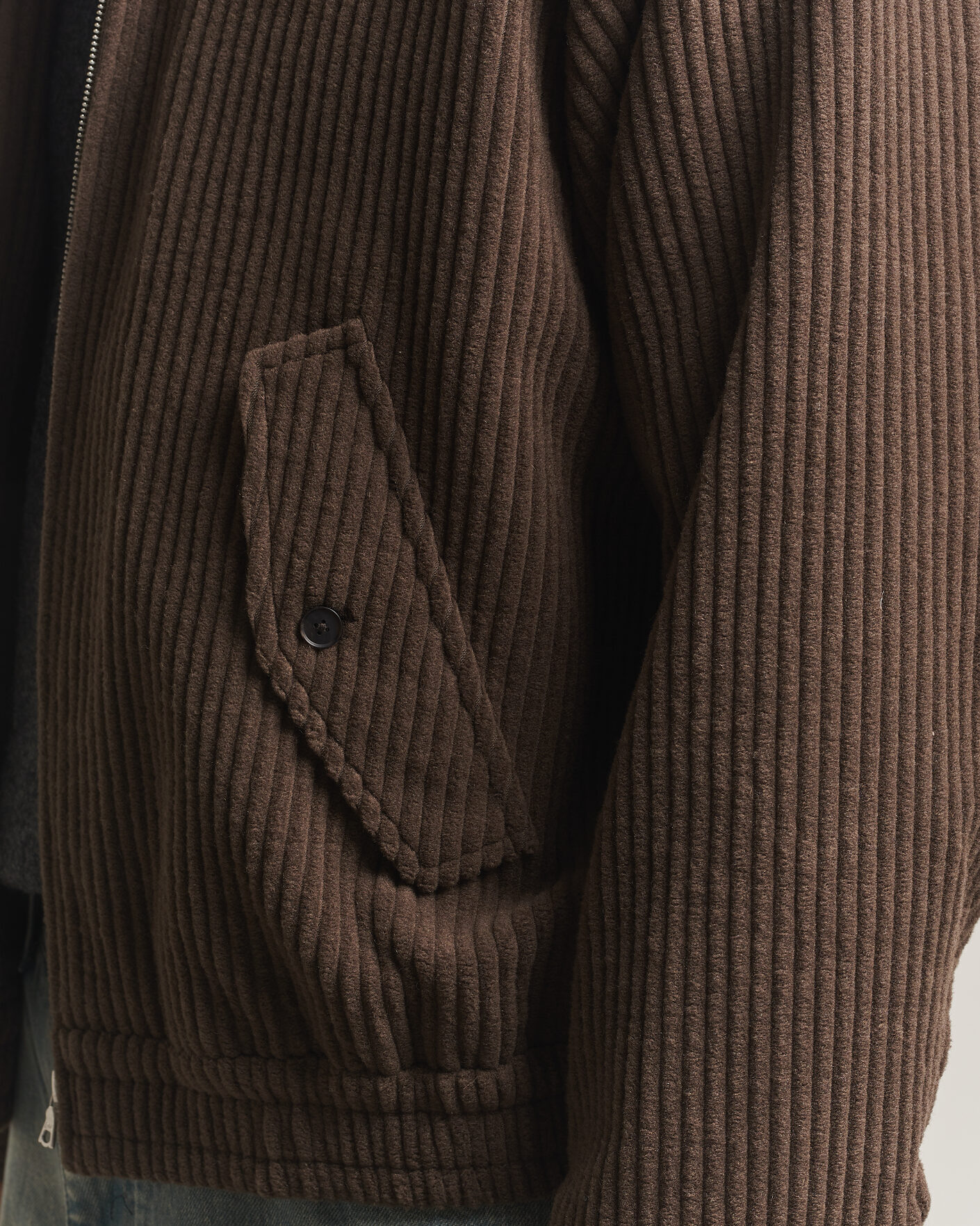 Hombres | Abrigos y chaquetas | Auralee | Wool Cashmere Corduroy Zip Jacket Smoky Brown