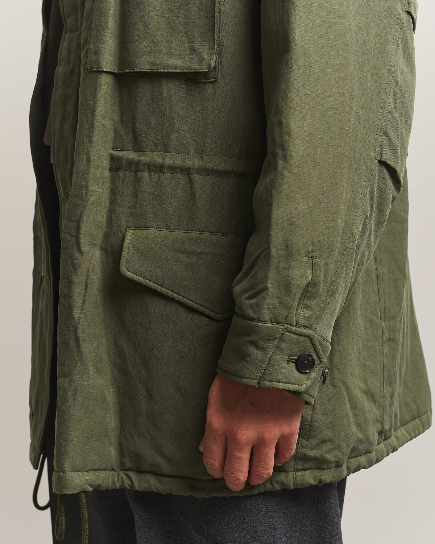 Hombres | Abrigos y chaquetas | Auralee | Brushed Padded Military Jacket Olive