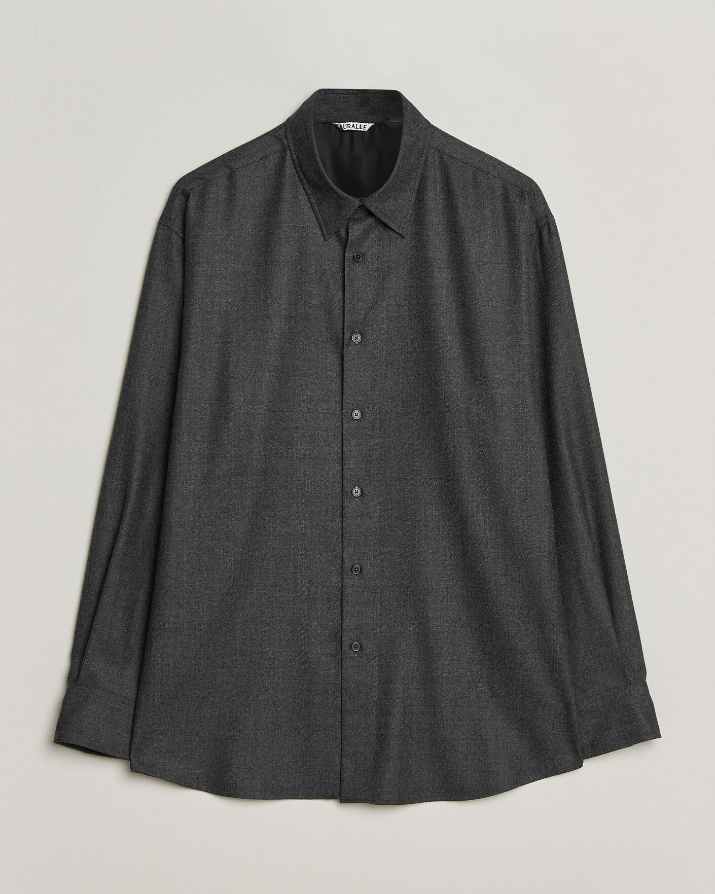 Hombres | Camisas | Auralee | Super Light Wool Shirt Charcoal