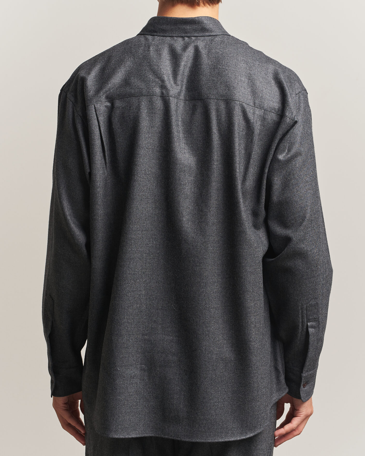 Hombres | Camisas | Auralee | Super Light Wool Shirt Charcoal