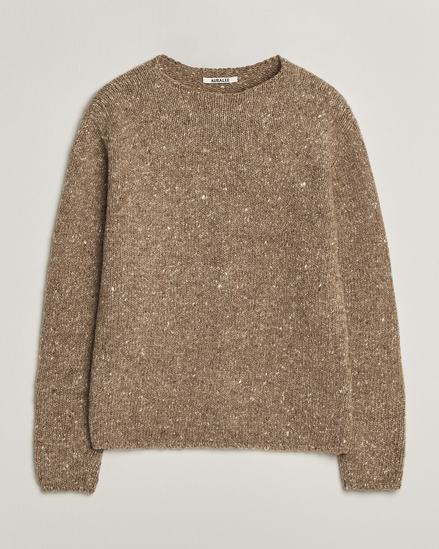 Hombres | Jerséis y prendas de punto | Auralee | Homespun Tweed Knit Pullover Top Brown