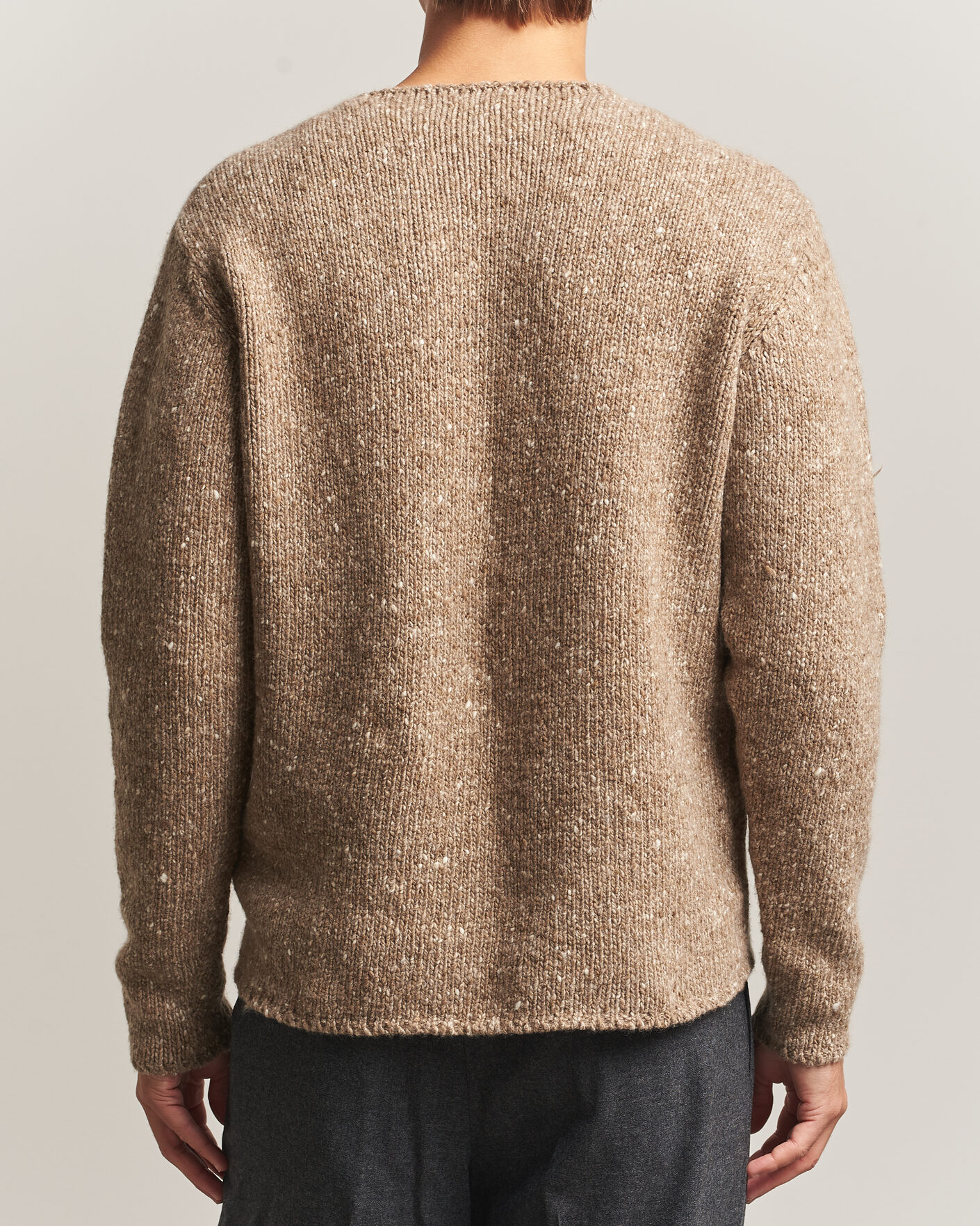 Hombres | Jerséis y prendas de punto | Auralee | Homespun Tweed Knit Pullover Top Brown