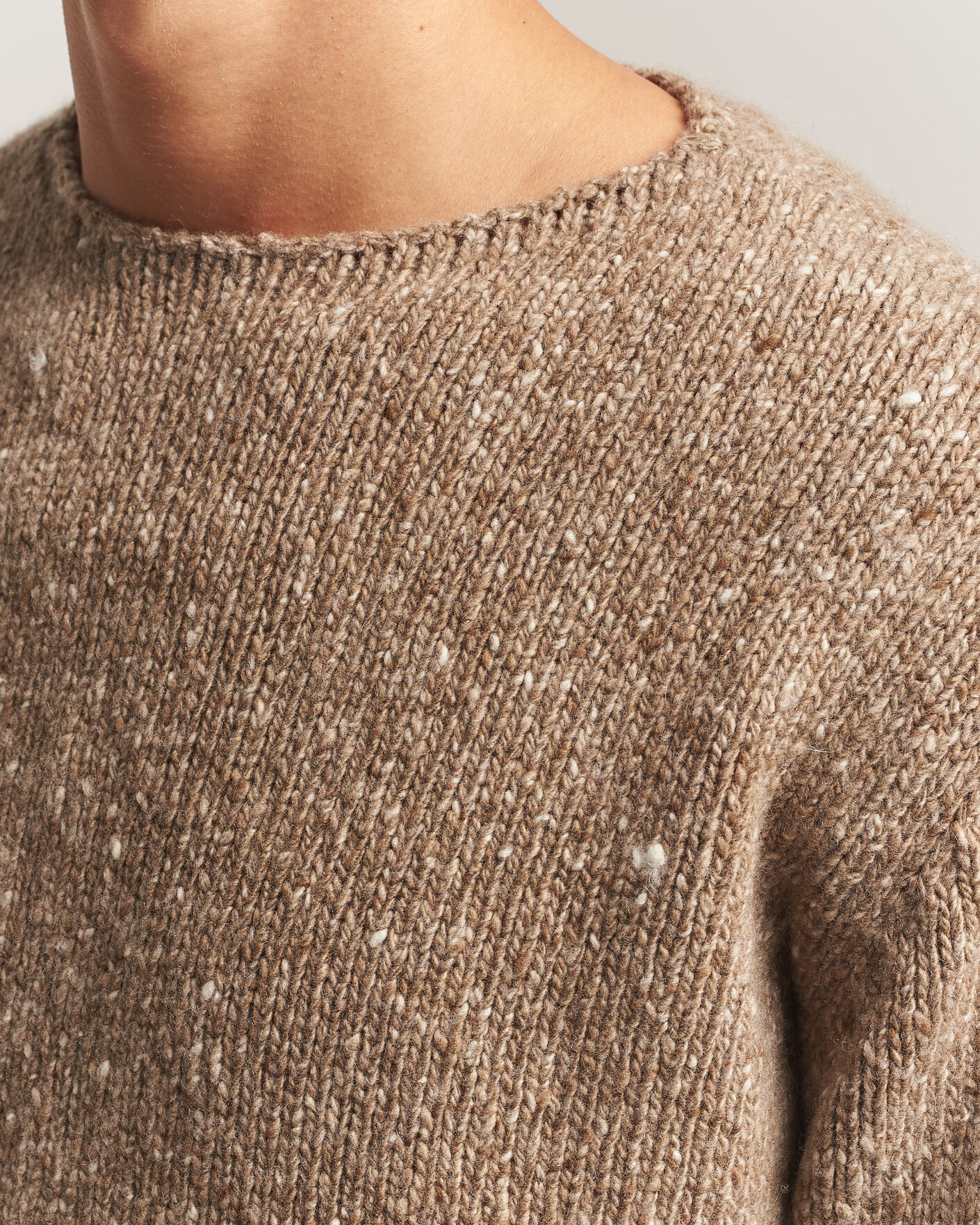 Hombres | Jerséis y prendas de punto | Auralee | Homespun Tweed Knit Pullover Top Brown