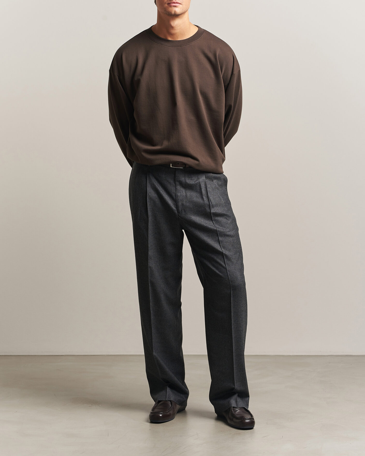 Hombres | Jerséis y prendas de punto | Auralee | Super High Gauge Sweat Pullover Dark Brown