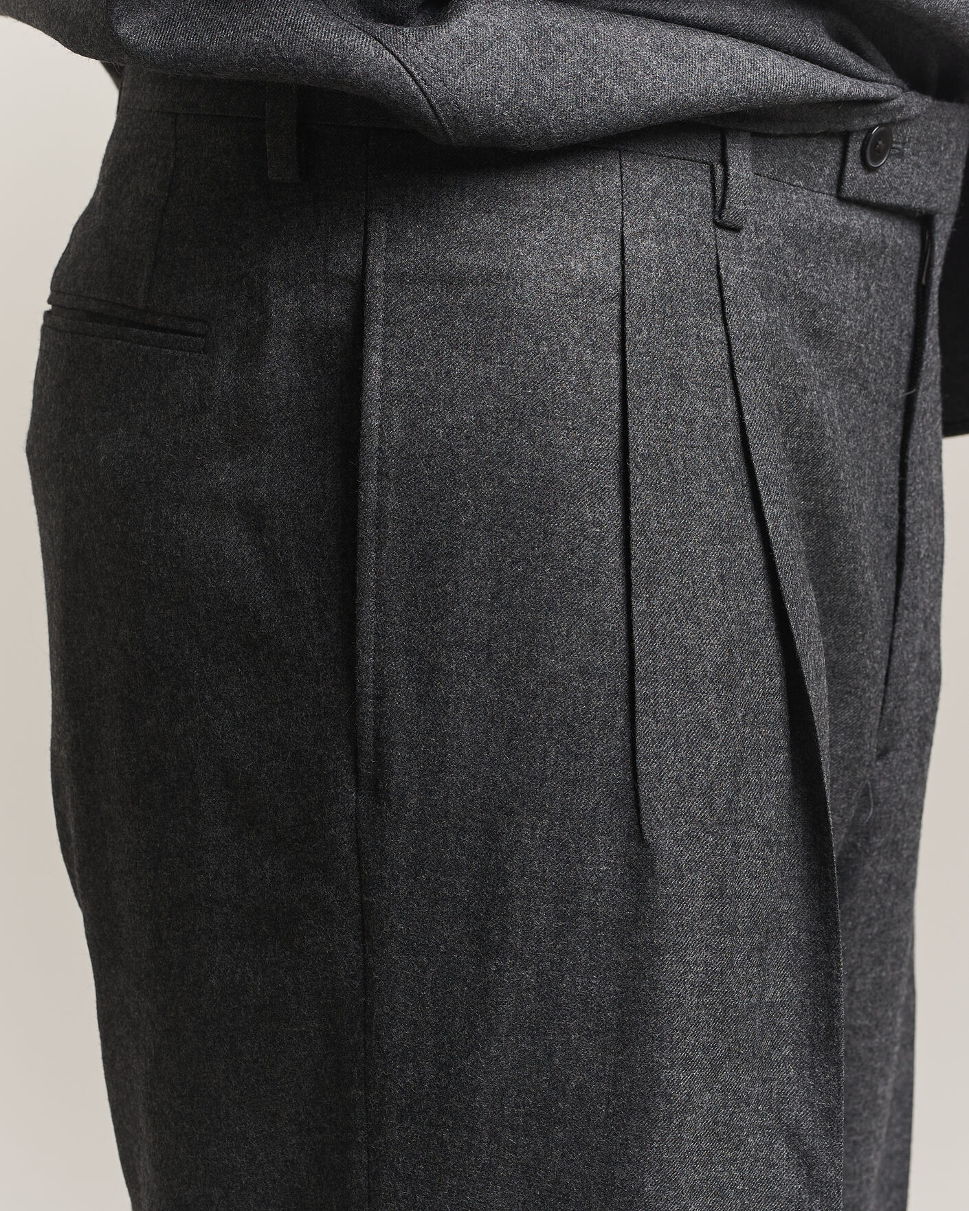 Hombres | Pantalones | Auralee | Super Light Wool Pants Charcoal