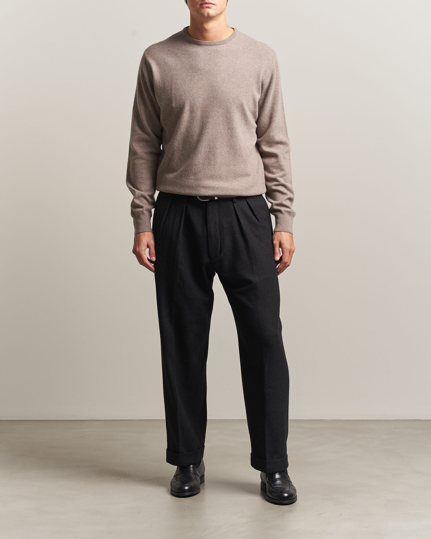 Hombres | Jerséis y prendas de punto | Morgano | Wool/Cashmere Crewneck Walnut