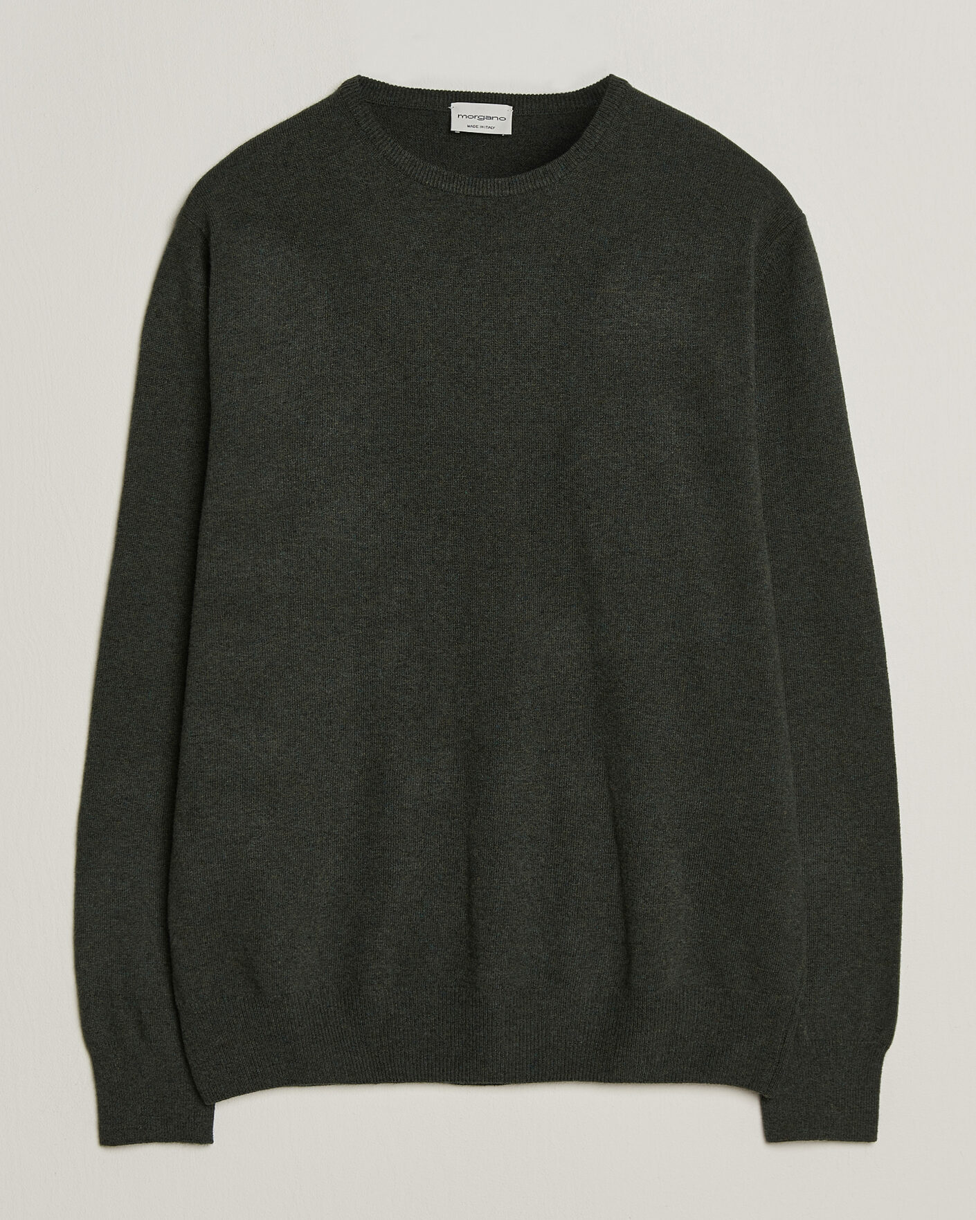 Hombres | Jerséis y prendas de punto | Morgano | Wool/Cashmere Crewneck Dark Green