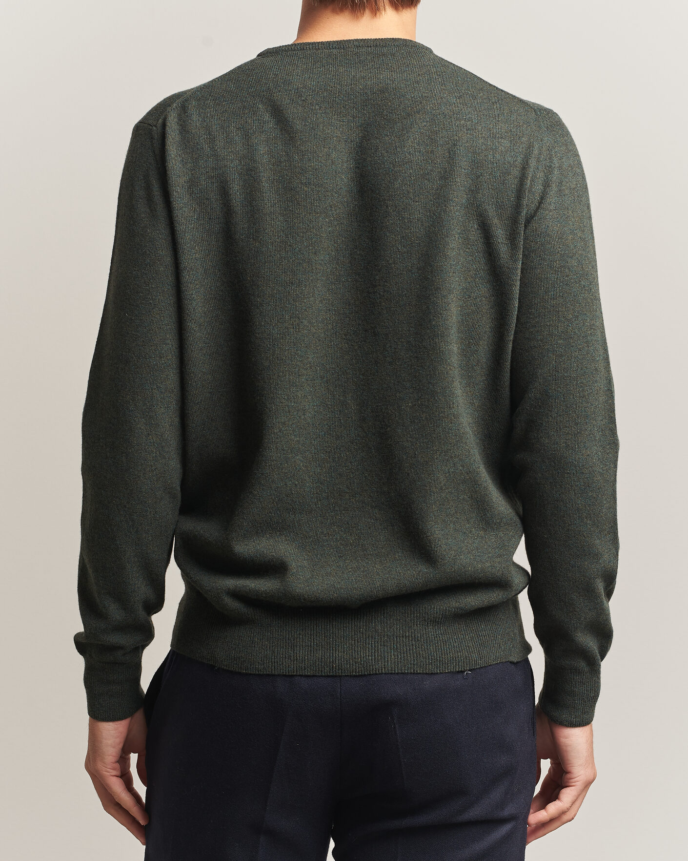 Hombres | Jerséis y prendas de punto | Morgano | Wool/Cashmere Crewneck Dark Green