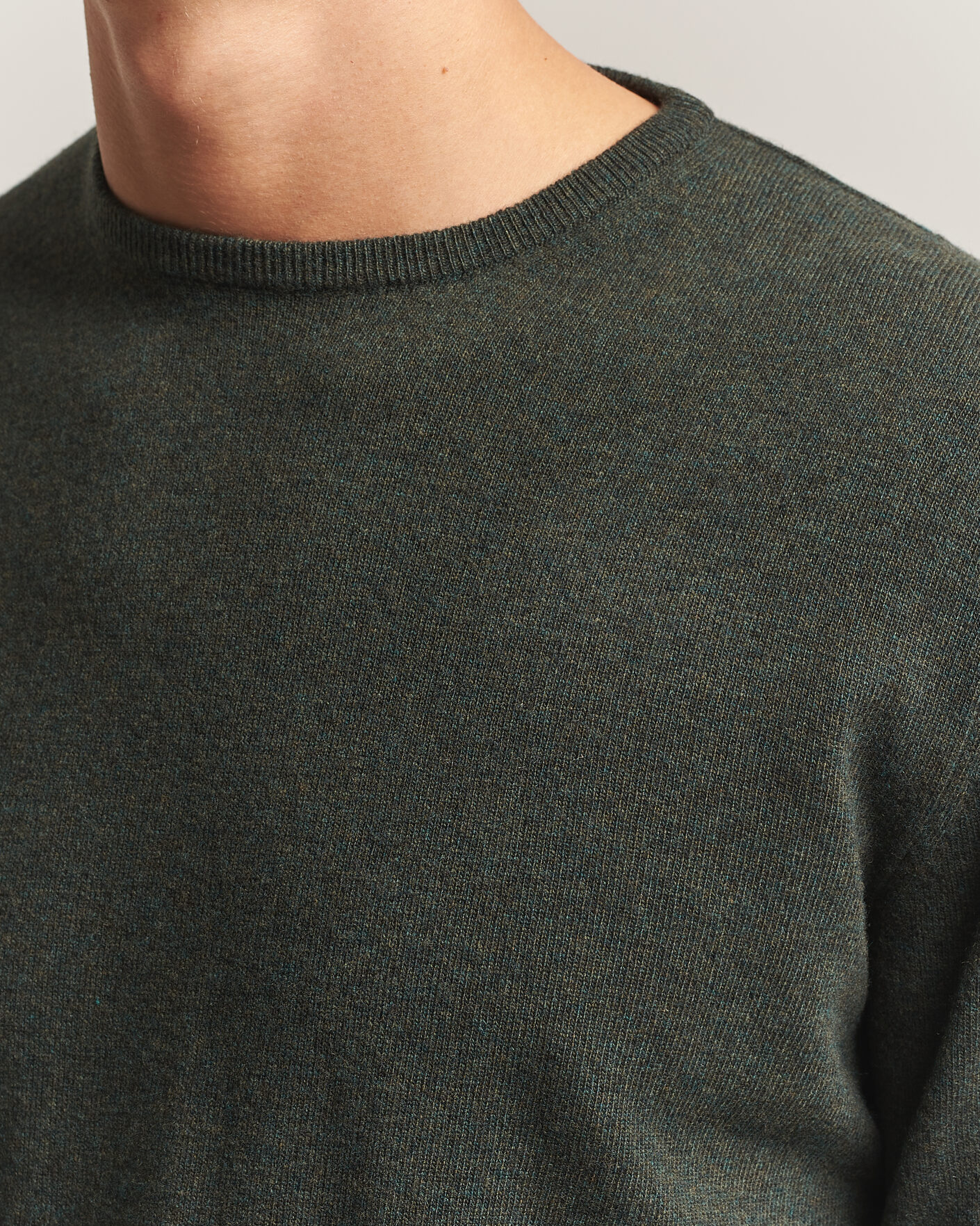Hombres | Jerséis y prendas de punto | Morgano | Wool/Cashmere Crewneck Dark Green