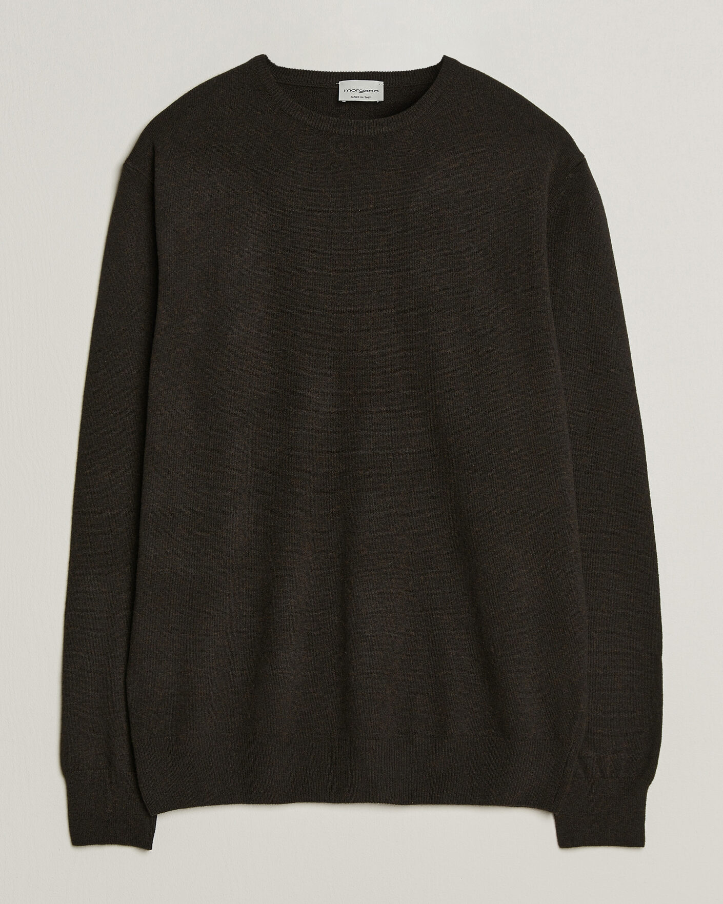 Hombres | Jerséis y prendas de punto | Morgano | Wool/Cashmere Crewneck Dark Brown