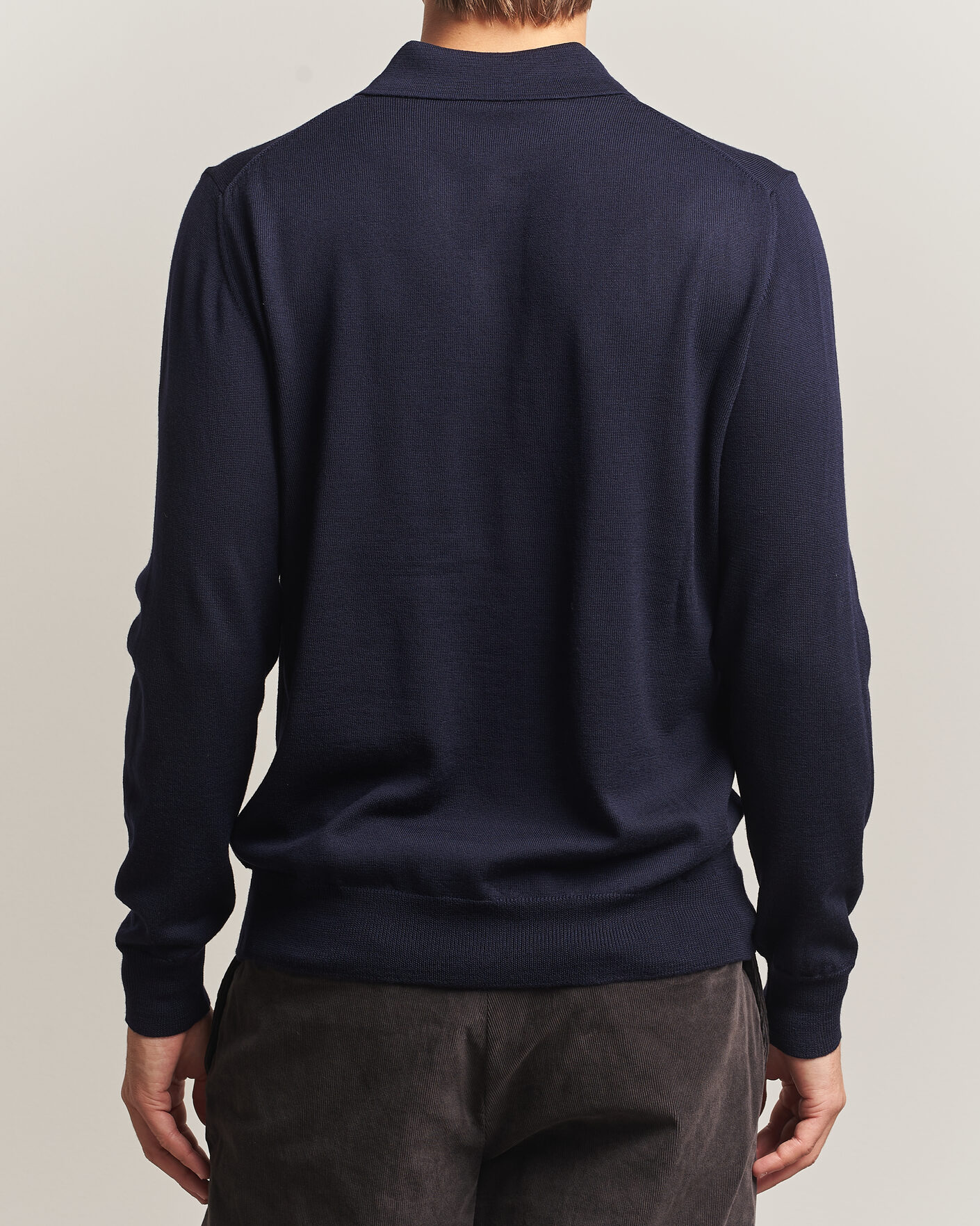Hombres | Jerséis y prendas de punto | Morgano | Extra Fine Merino Wool Polo Navy
