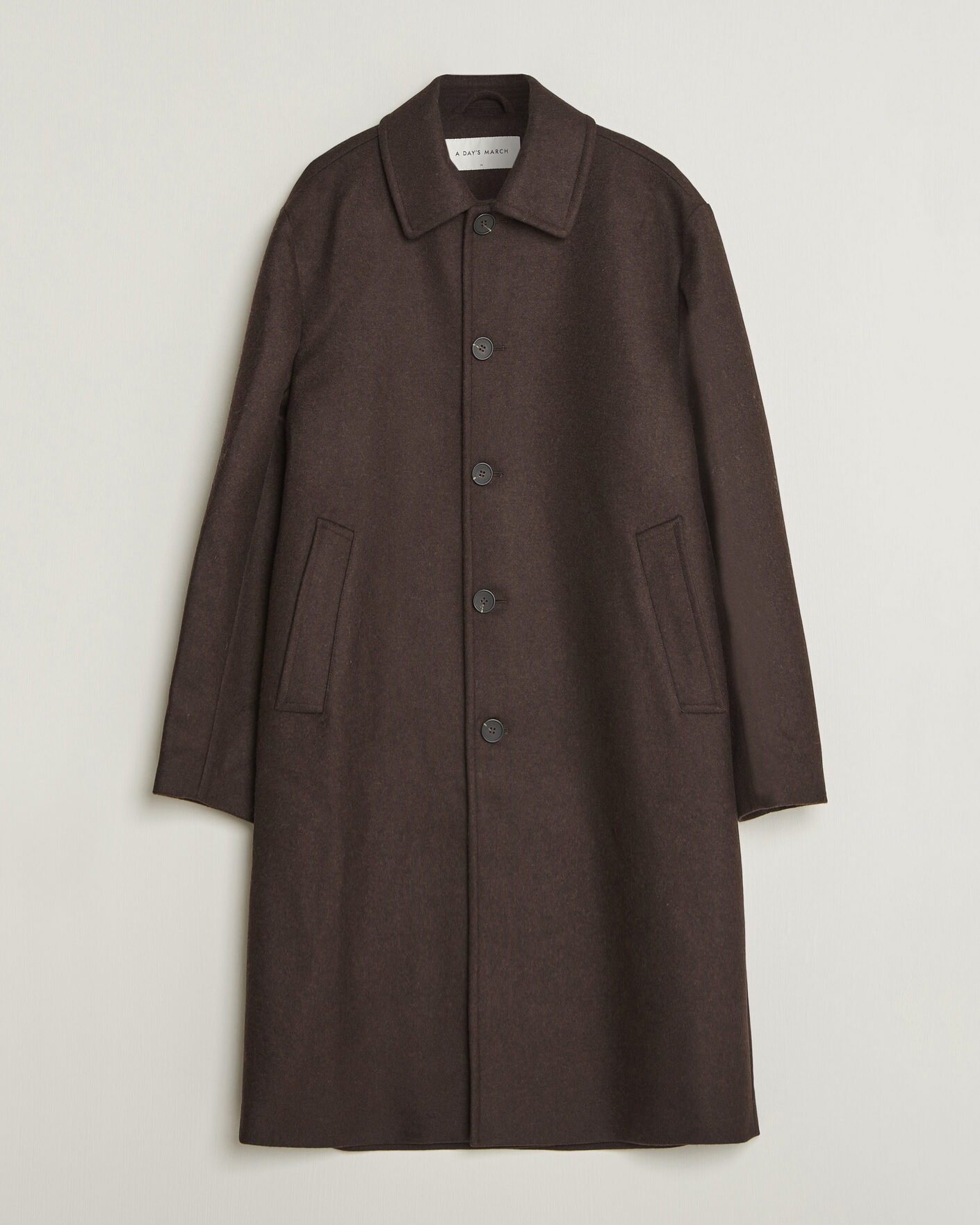 Hombres | Abrigos y chaquetas | A Day's March | Shamrock Wool Car Coat Dark Brown
