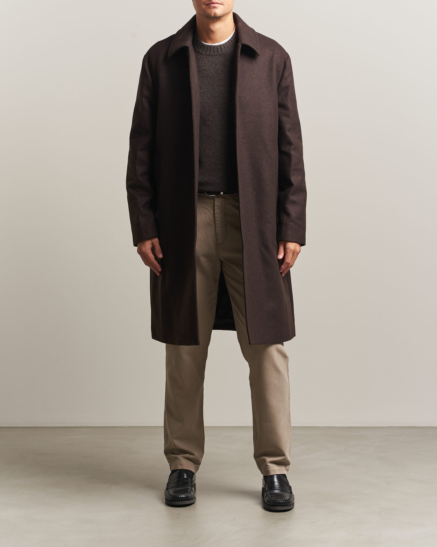Hombres | Abrigos y chaquetas | A Day's March | Shamrock Wool Car Coat Dark Brown