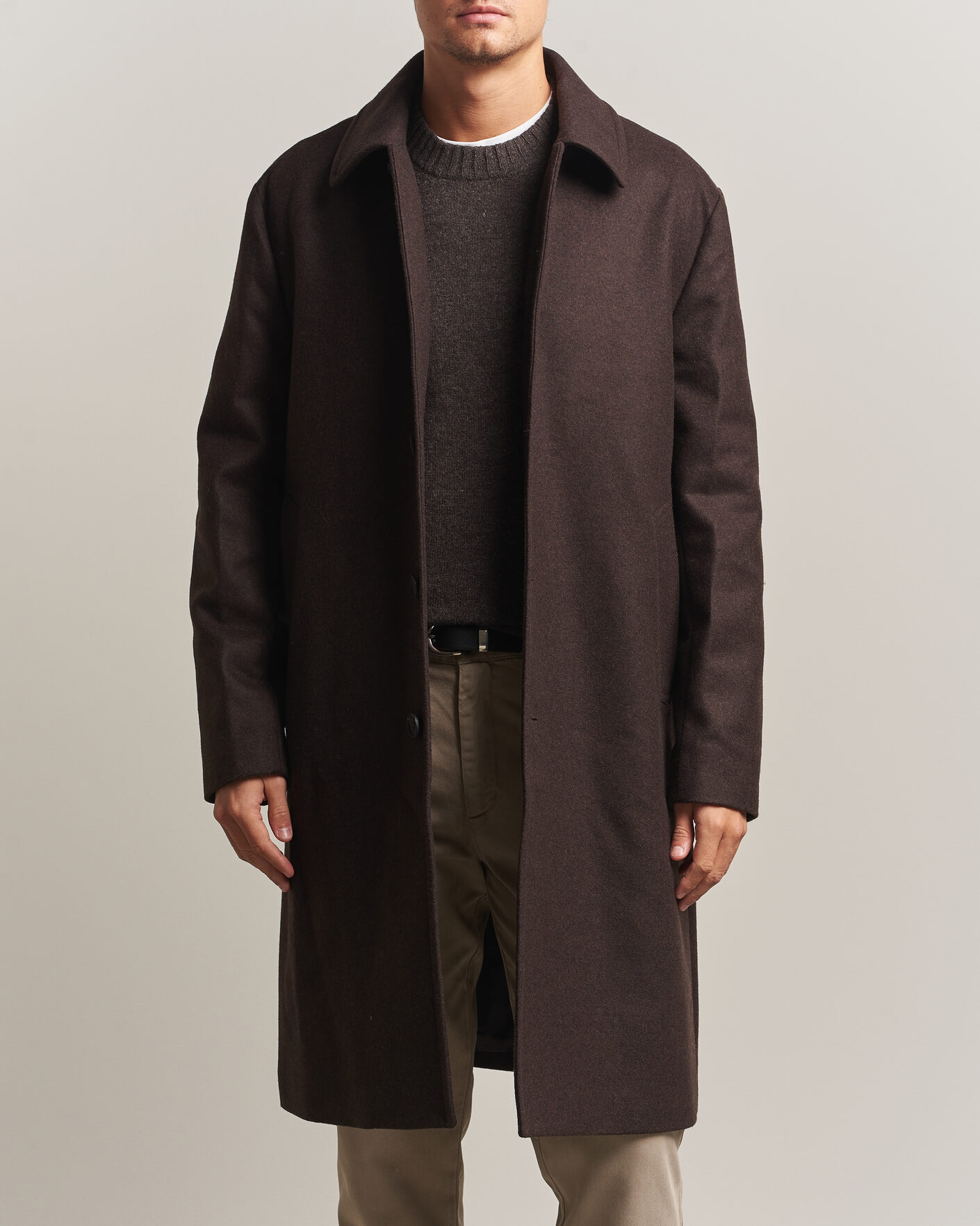 Hombres | Abrigos y chaquetas | A Day's March | Shamrock Wool Car Coat Dark Brown