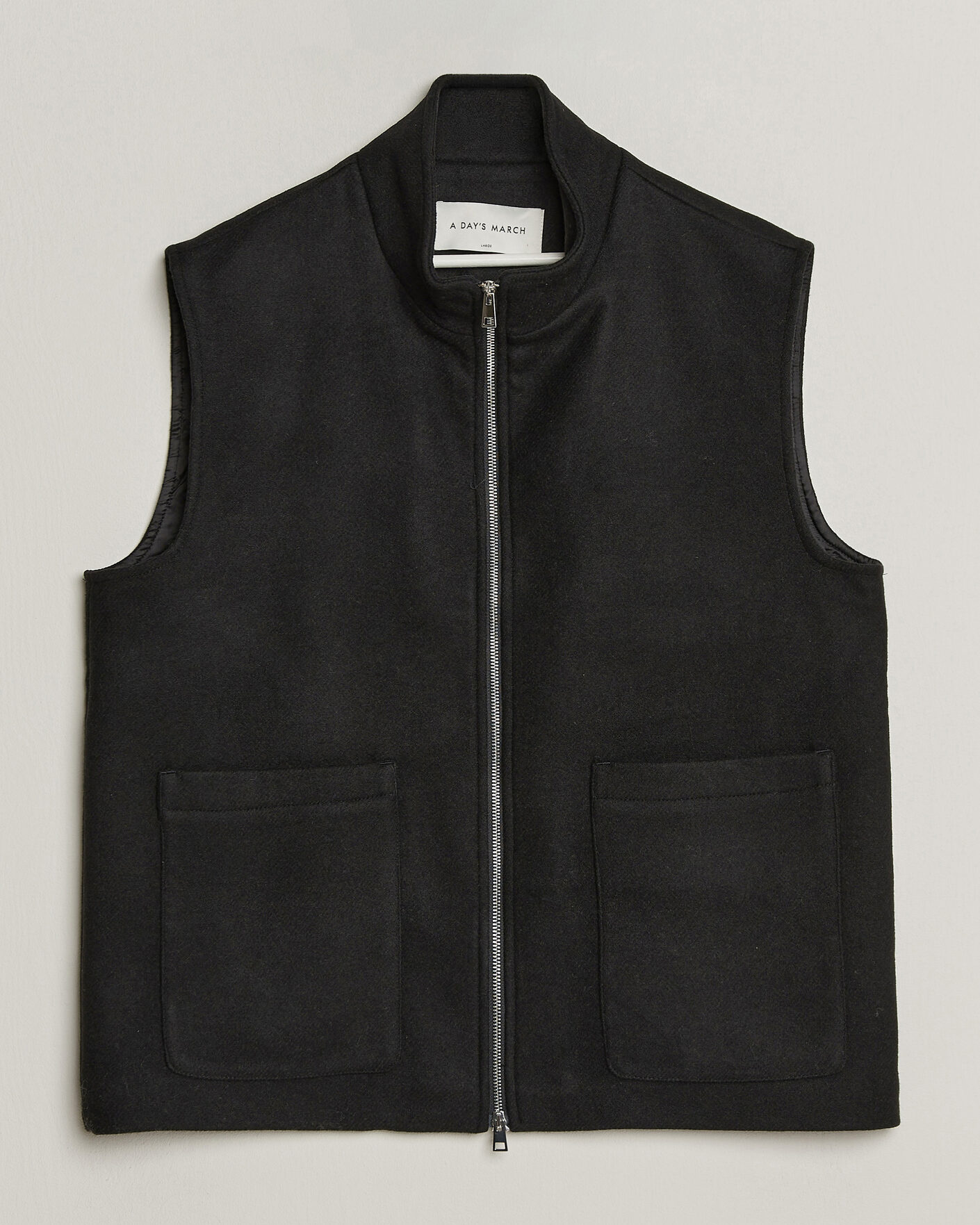 Hombres | Chalecos | A Day's March | Canora Lined Wool Vest Black