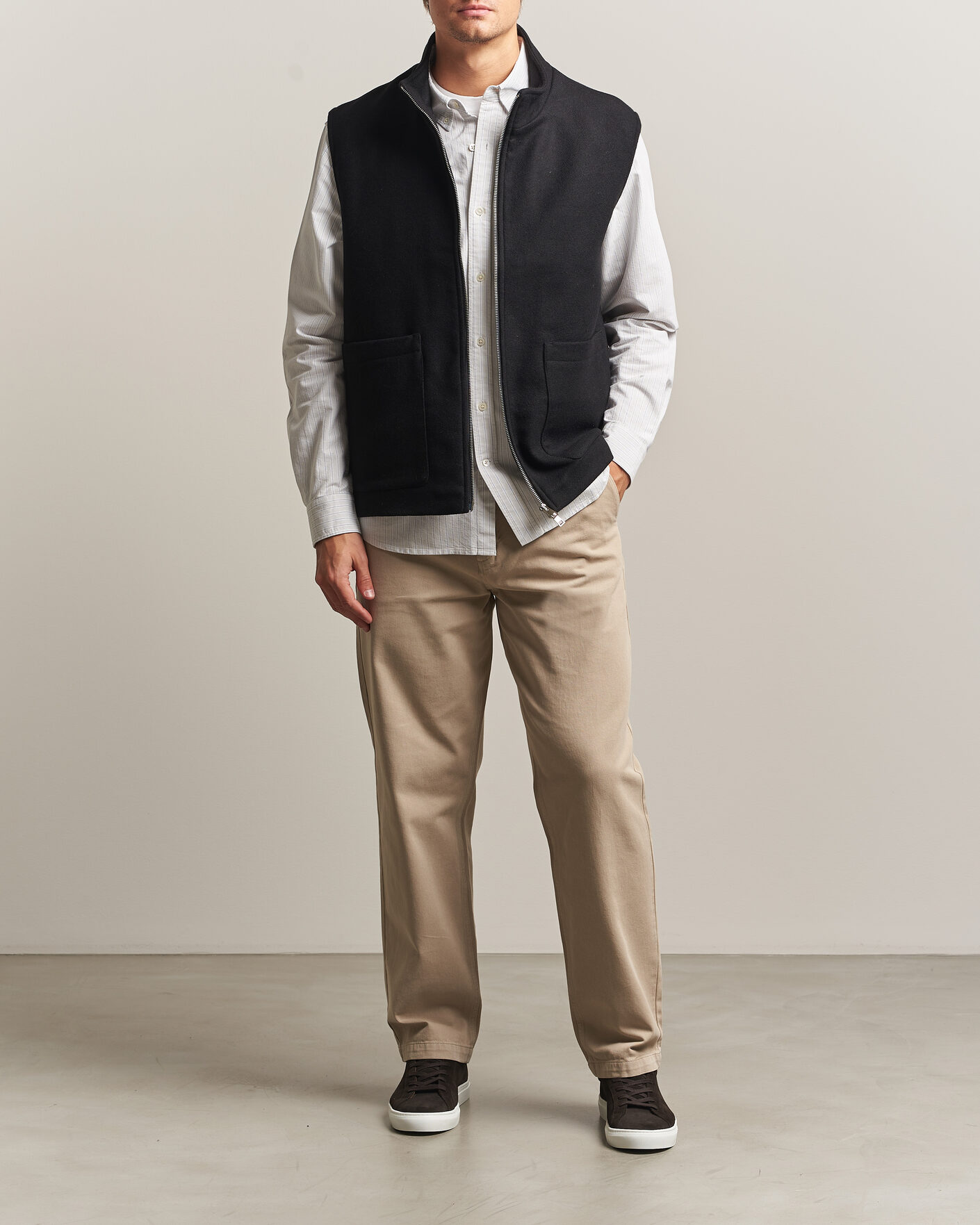 Hombres | Chalecos | A Day's March | Canora Lined Wool Vest Black