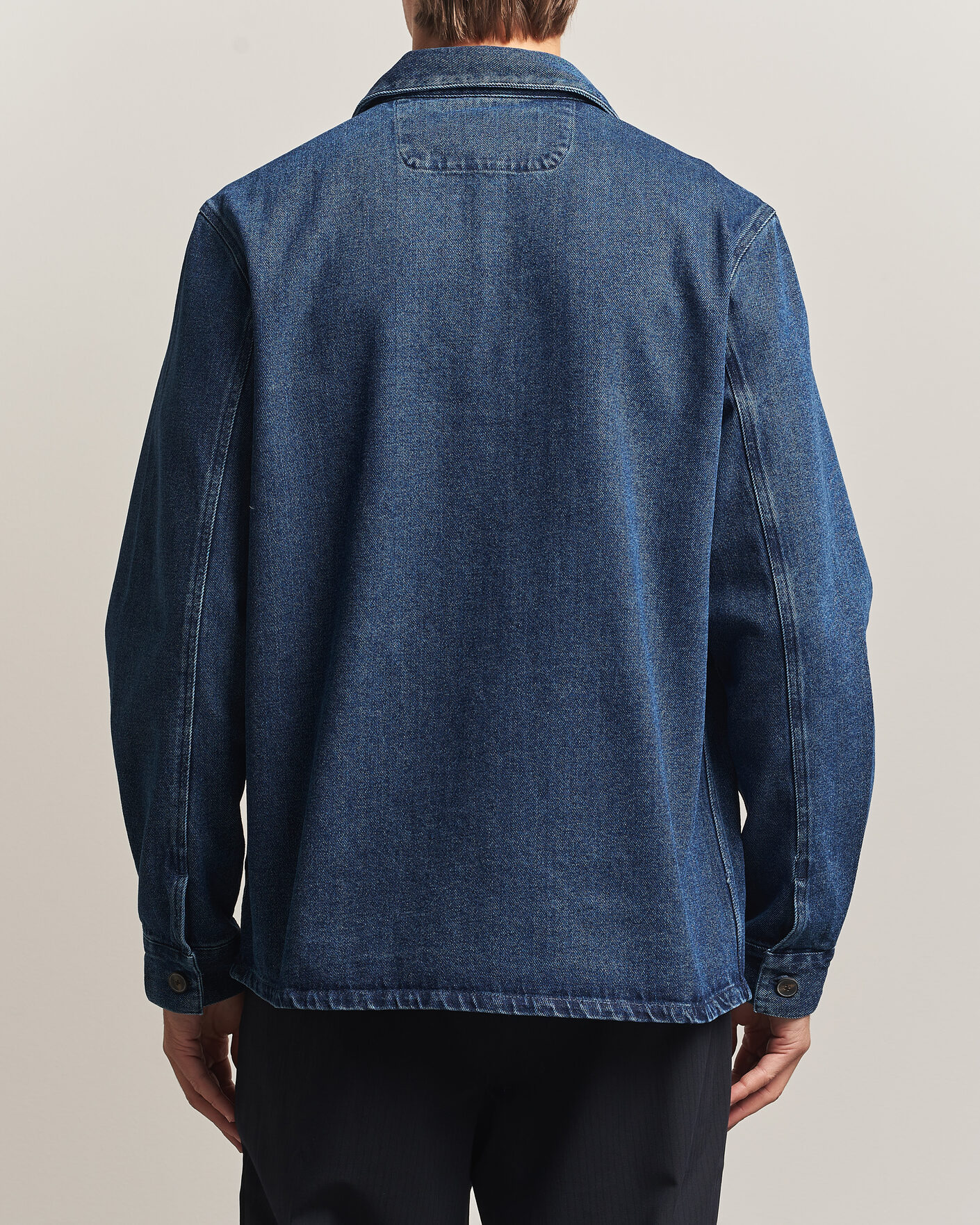 Hombres | Camisas | A Day's March | Algot Denim Overshirt Dark Blue Wash