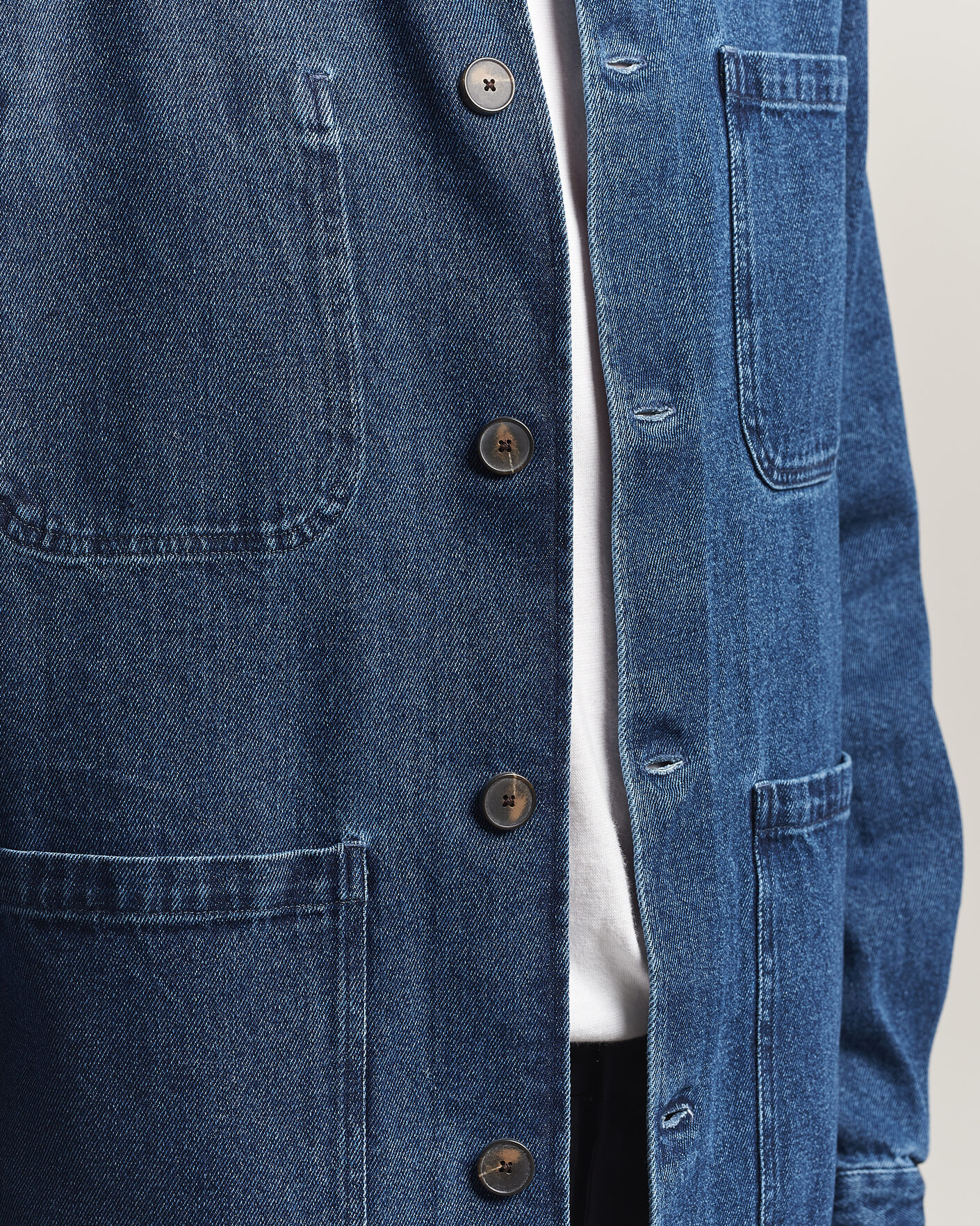 Hombres | Camisas | A Day's March | Algot Denim Overshirt Dark Blue Wash