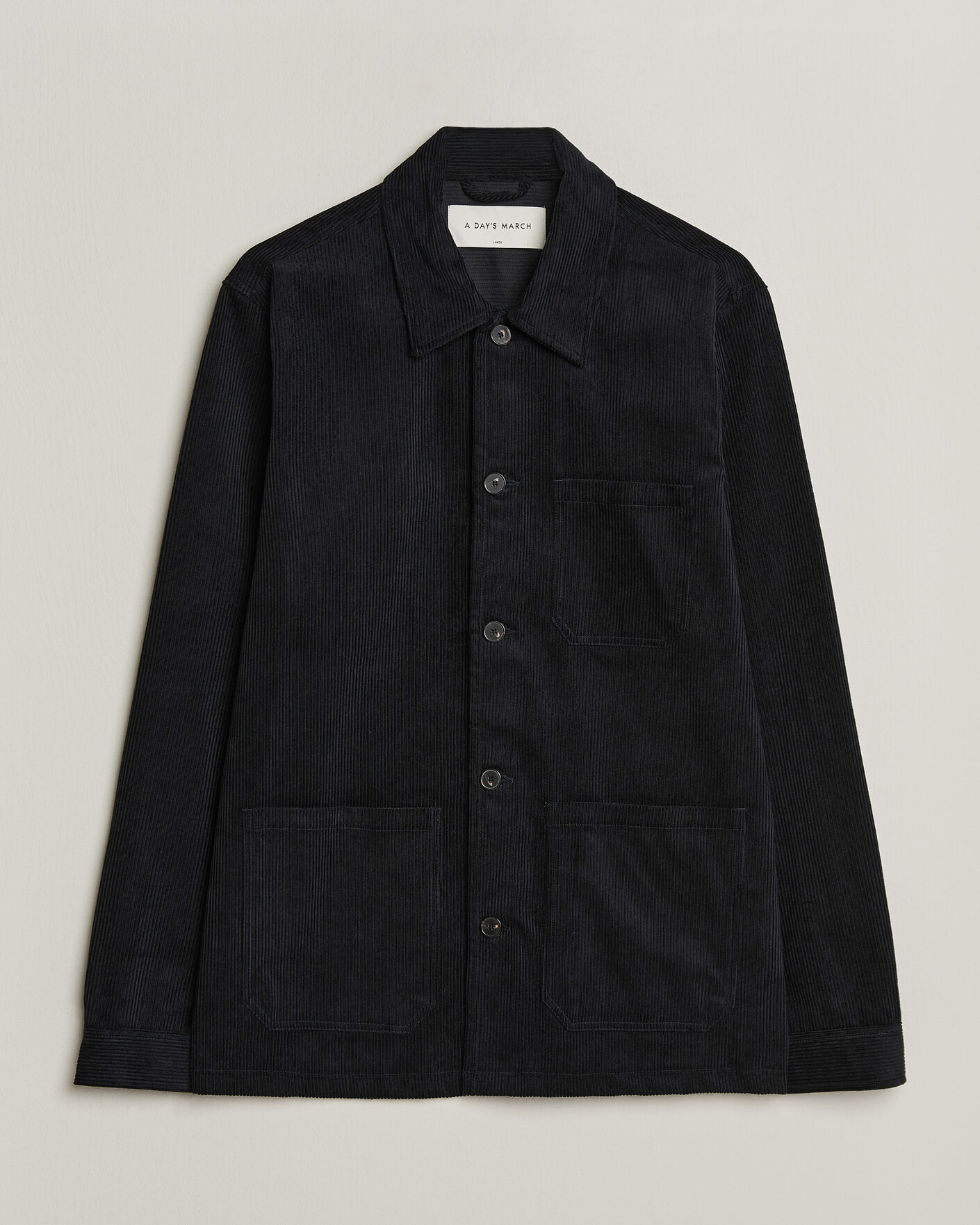 Hombres | Camisas | A Day's March | Original Corduroy Overshirt Black