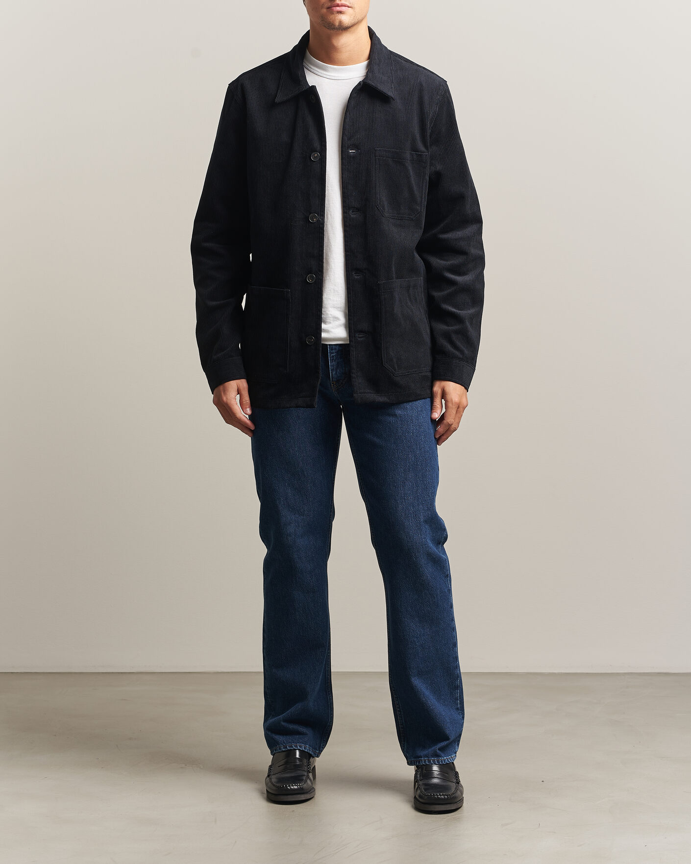Hombres | Camisas | A Day's March | Original Corduroy Overshirt Black