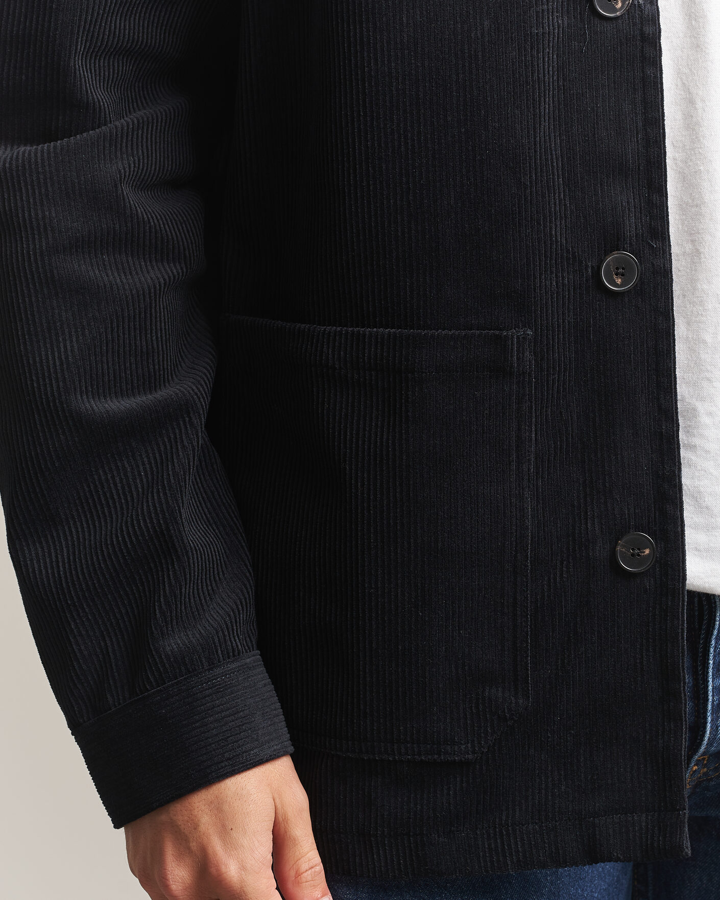 Hombres | Camisas | A Day's March | Original Corduroy Overshirt Black