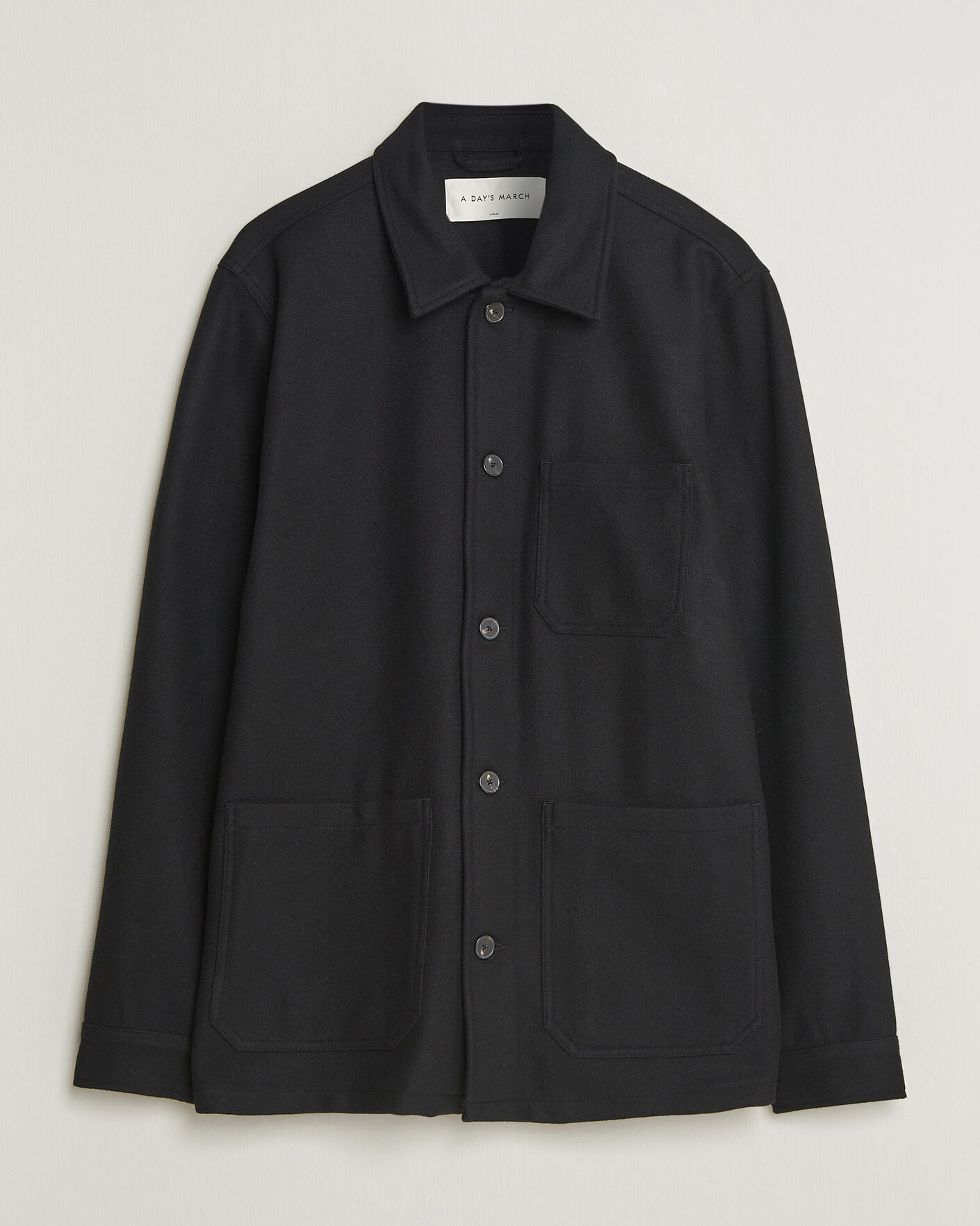 Hombres | Camisas | A Day's March | Original Wool Overshirt Black