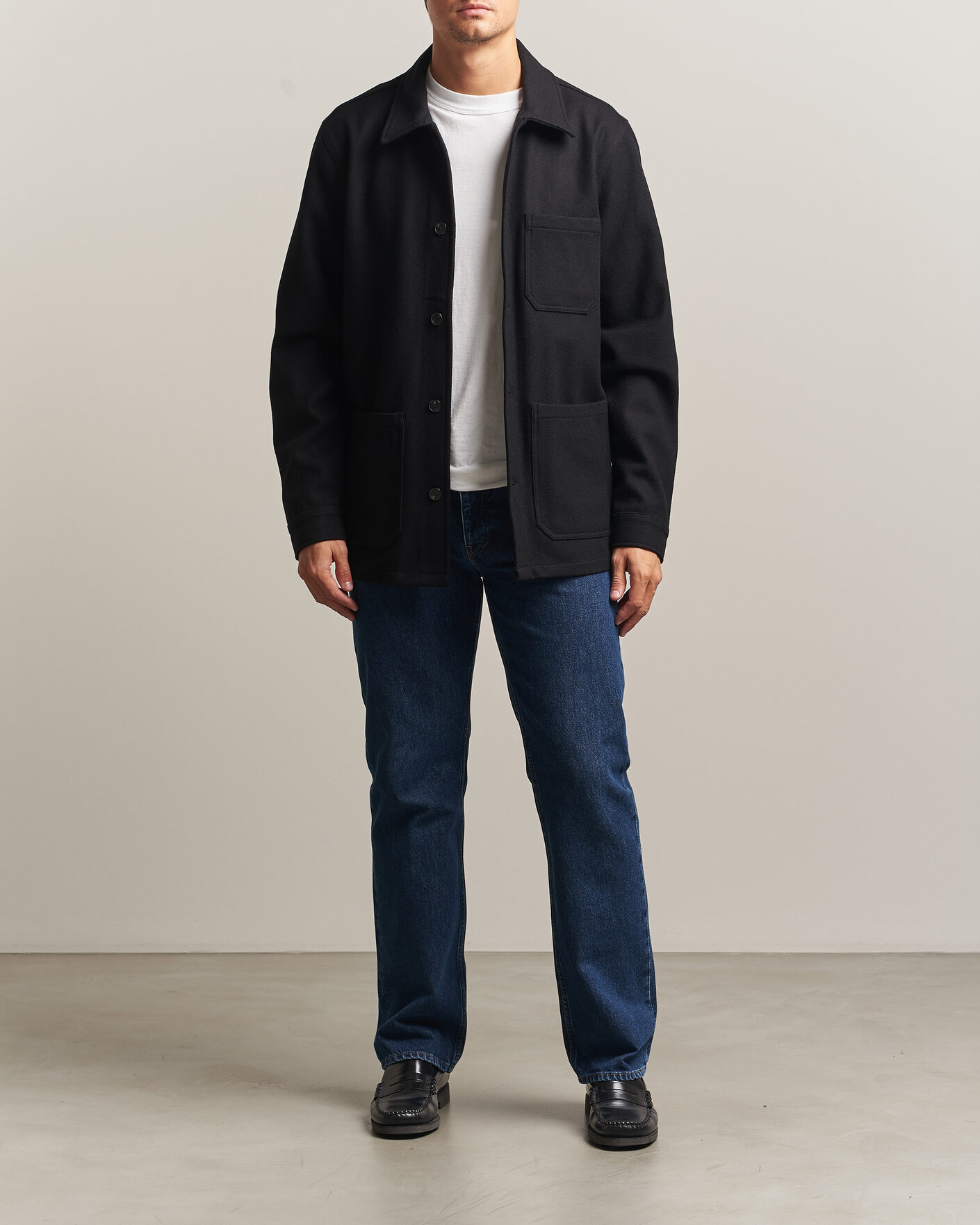 Hombres | Camisas | A Day's March | Original Wool Overshirt Black