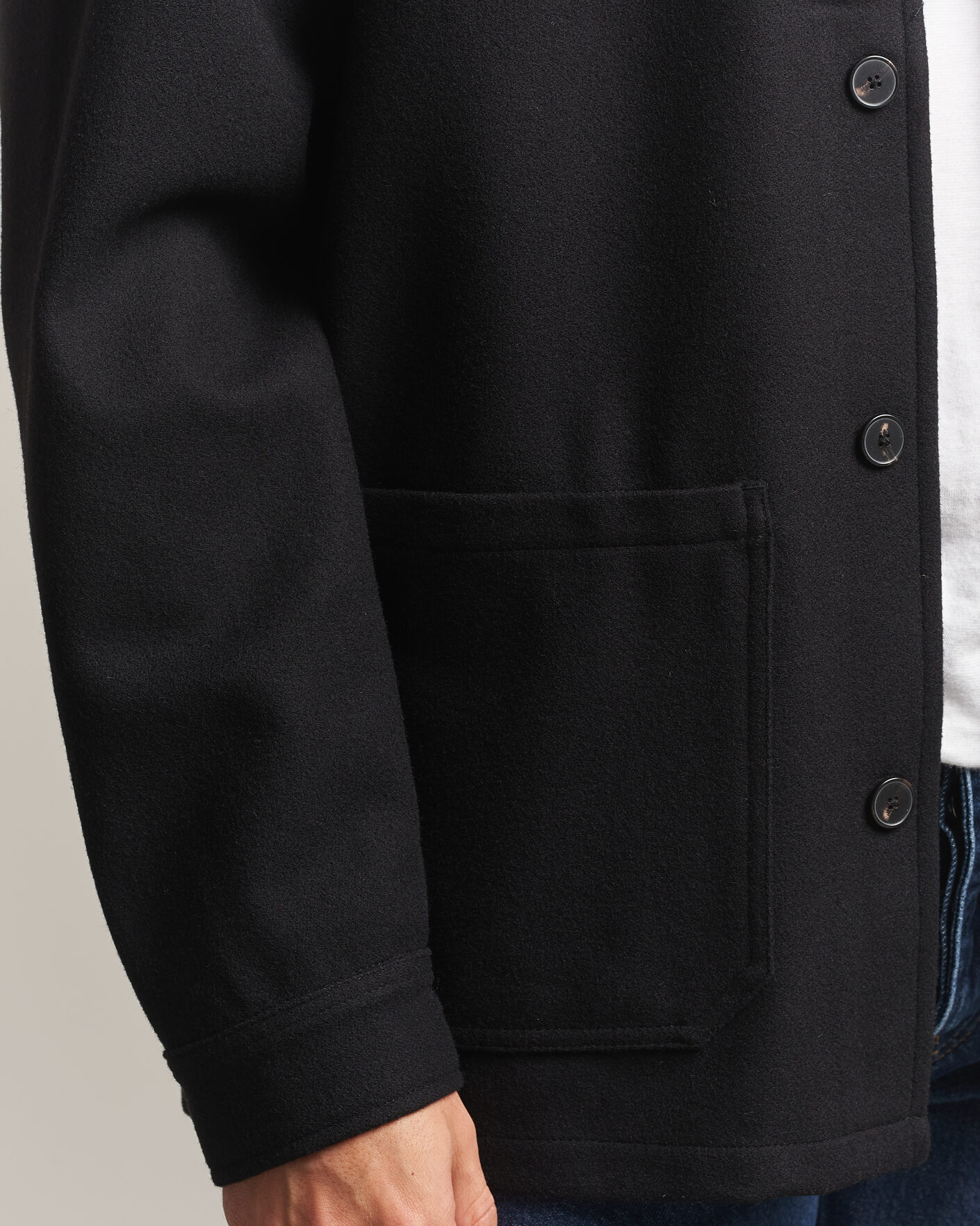 Hombres | Camisas | A Day's March | Original Wool Overshirt Black