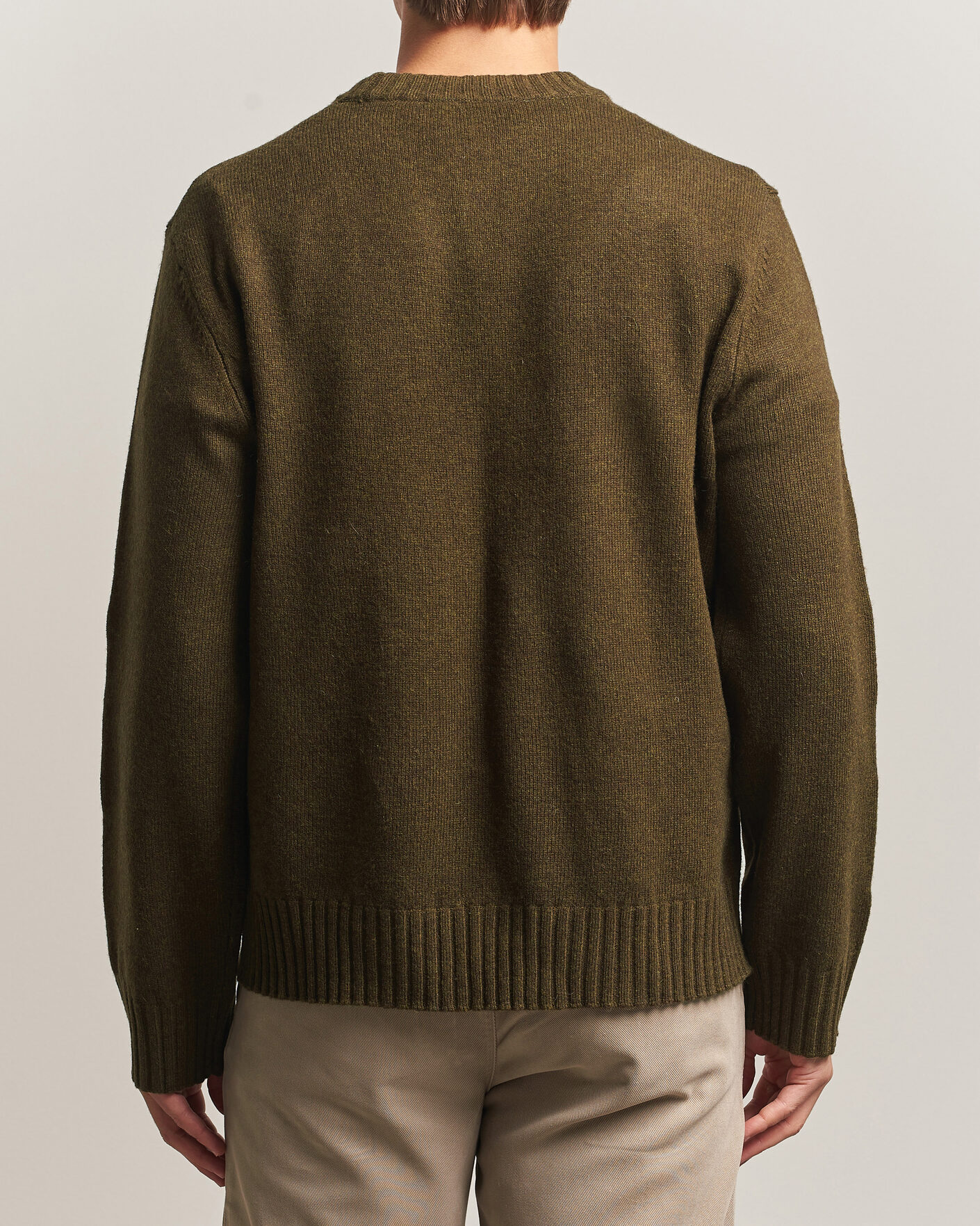 Hombres | Jerséis y prendas de punto | A Day's March | Marlow Lambswool Sweater Forest Green
