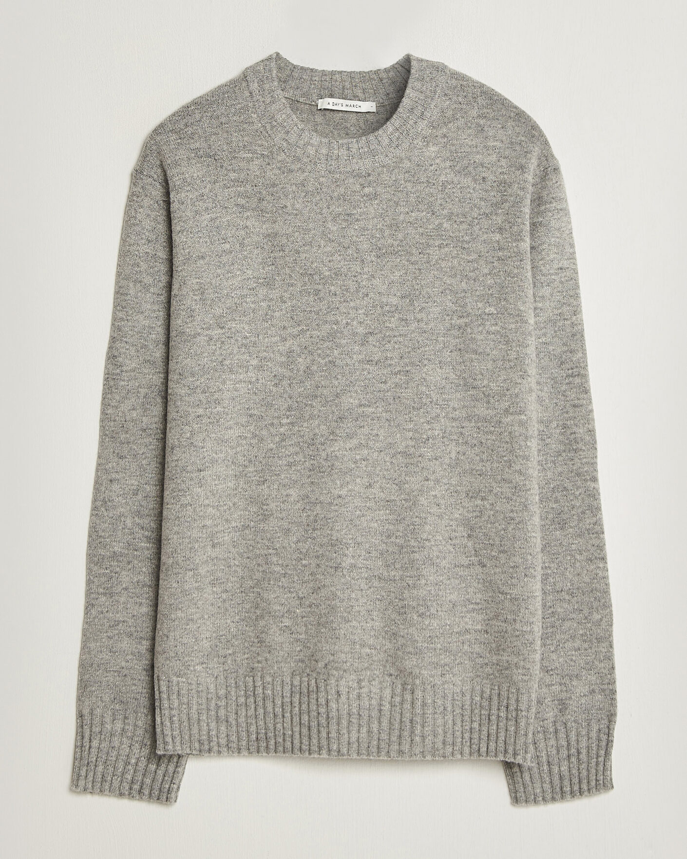 Hombres | Jerséis y prendas de punto | A Day's March | Marlow Lambswool Sweater Grey Melange