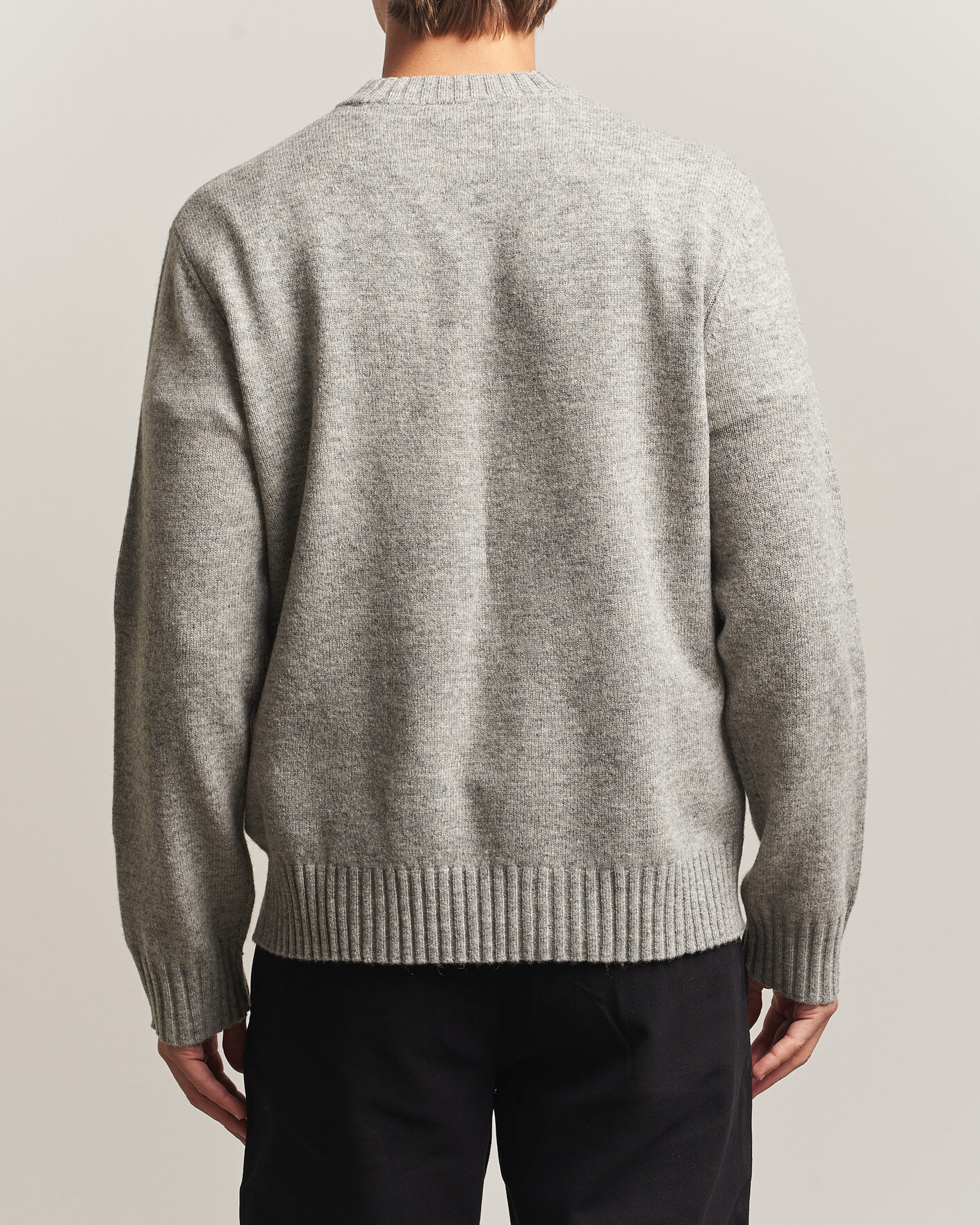 Hombres | Jerséis y prendas de punto | A Day's March | Marlow Lambswool Sweater Grey Melange
