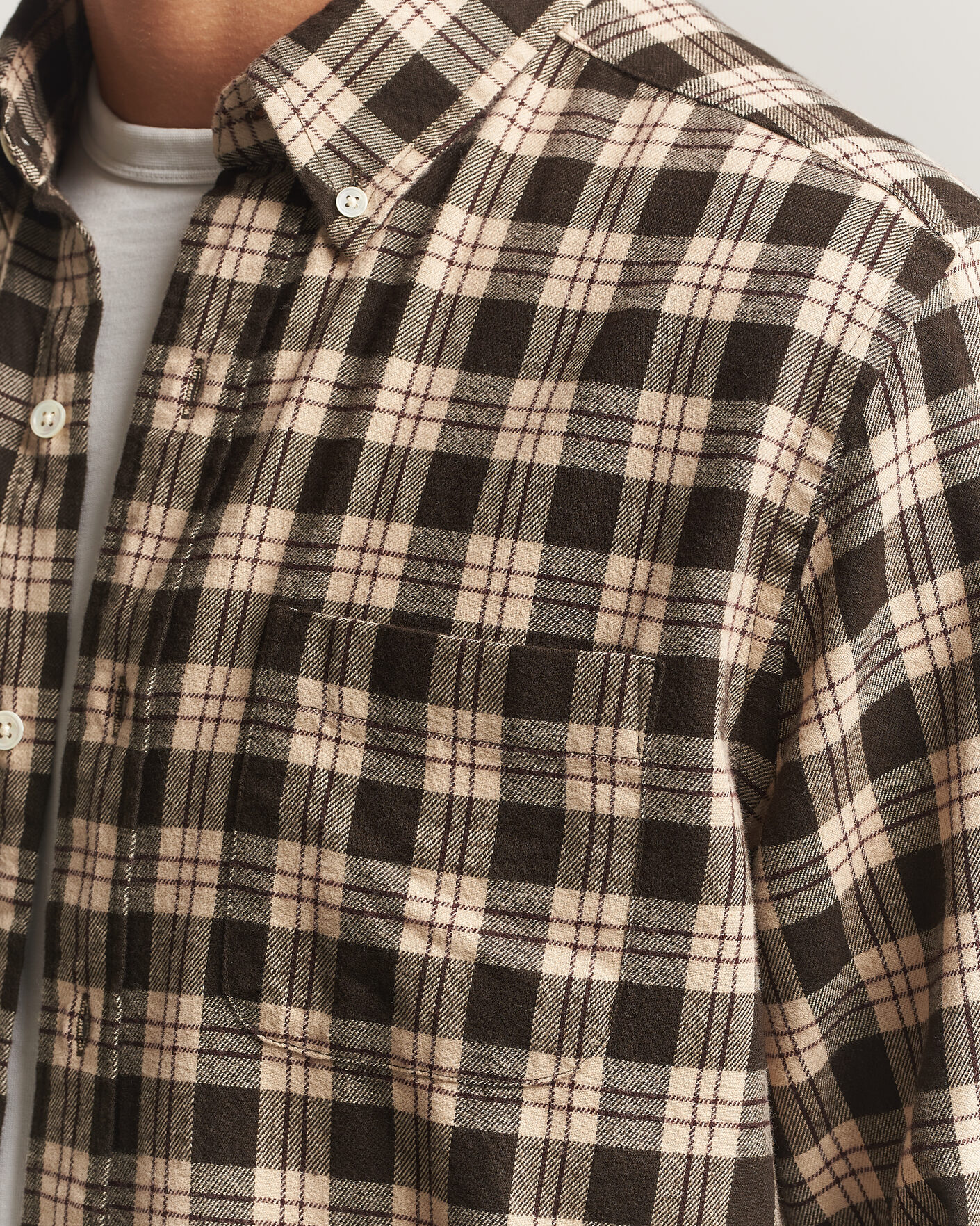 Hombres | Camisas | A Day's March | Classic Checked Flannel Shirt Brown/Sand