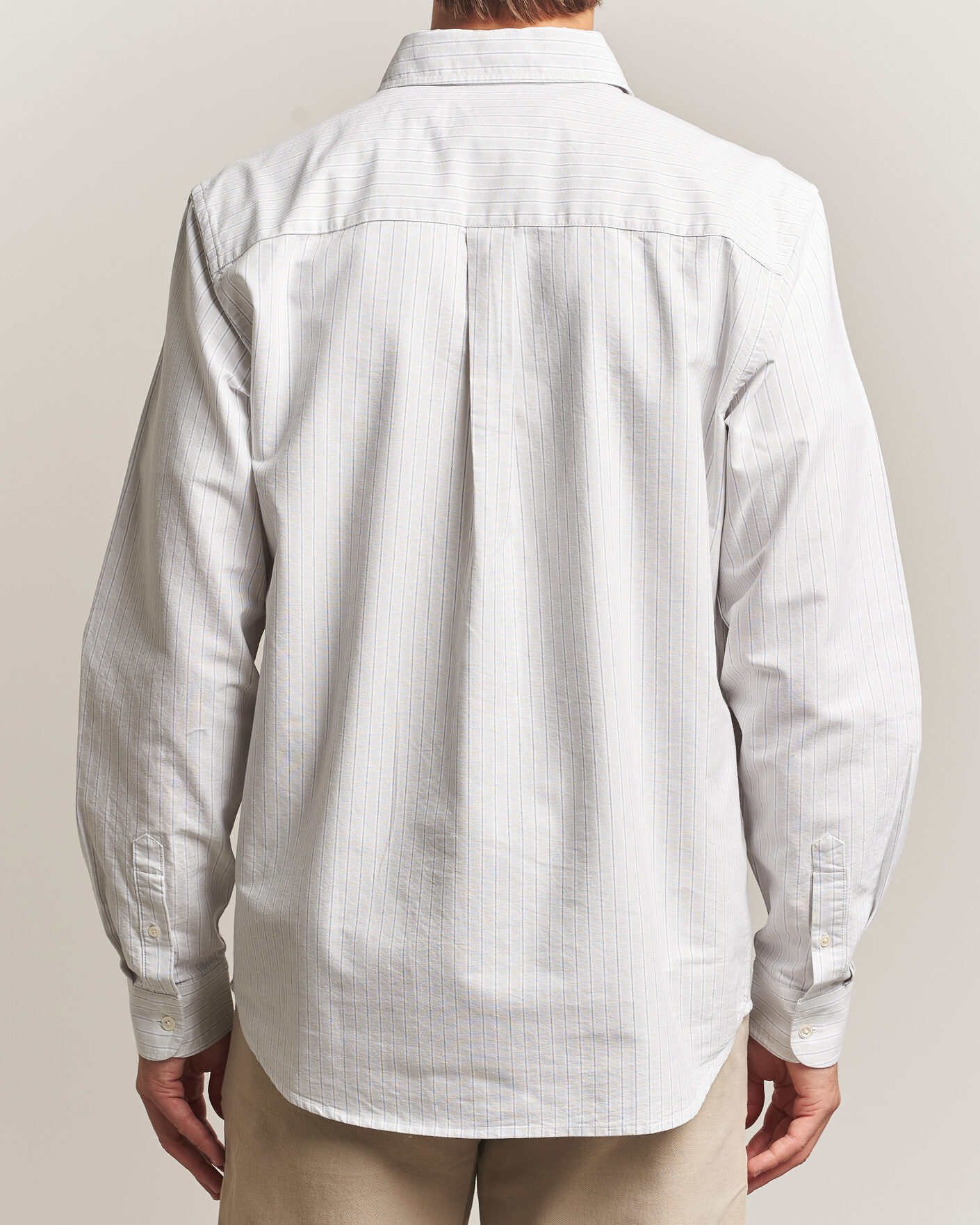 Hombres | Camisas | A Day's March | Classic Flag Striped Oxford Shirt Grey/White