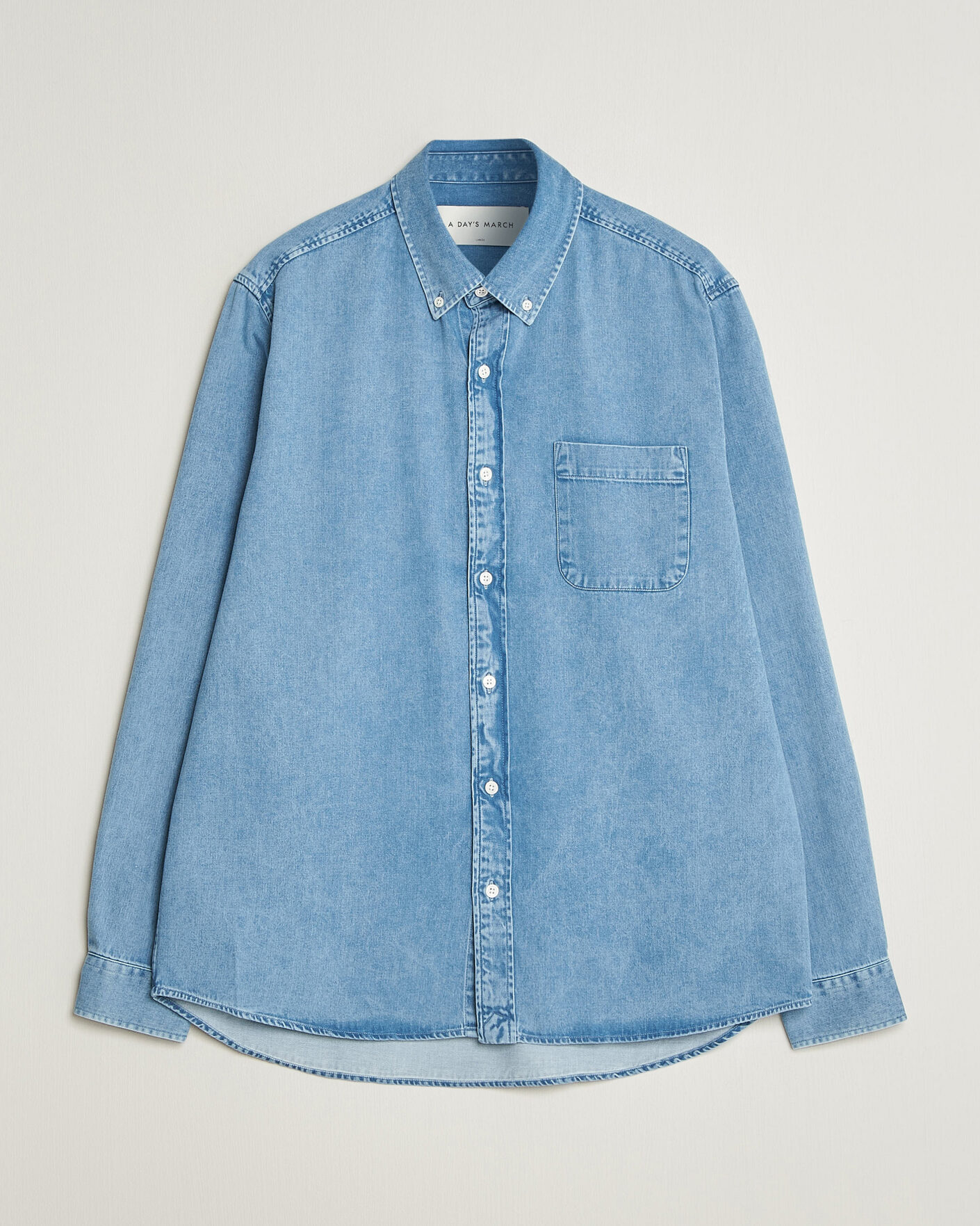 Hombres | Camisas | A Day's March | Original Button Down Denim Shirt Light Blue