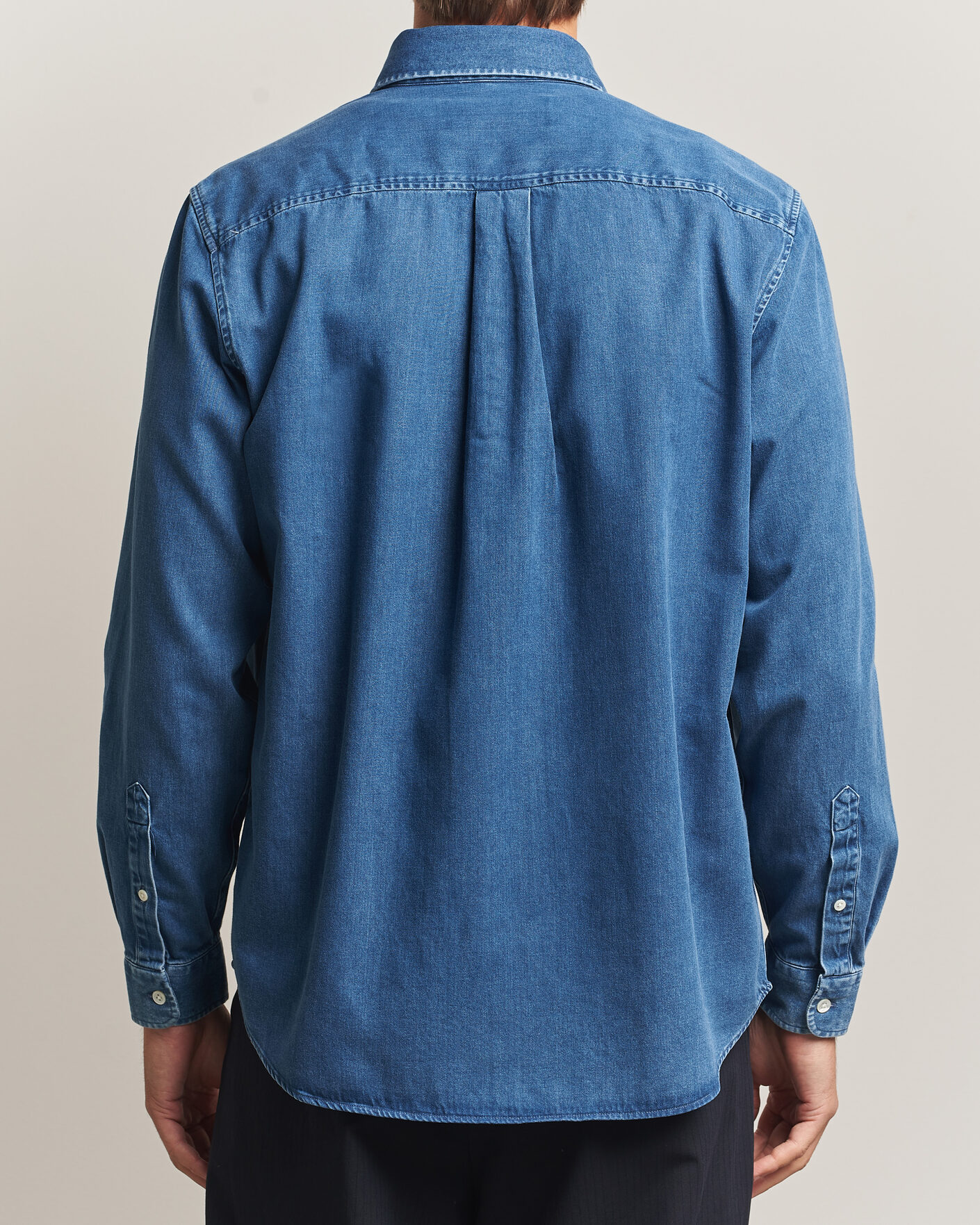 Hombres | Camisas | A Day's March | Original Button Down Denim Shirt Mid Blue