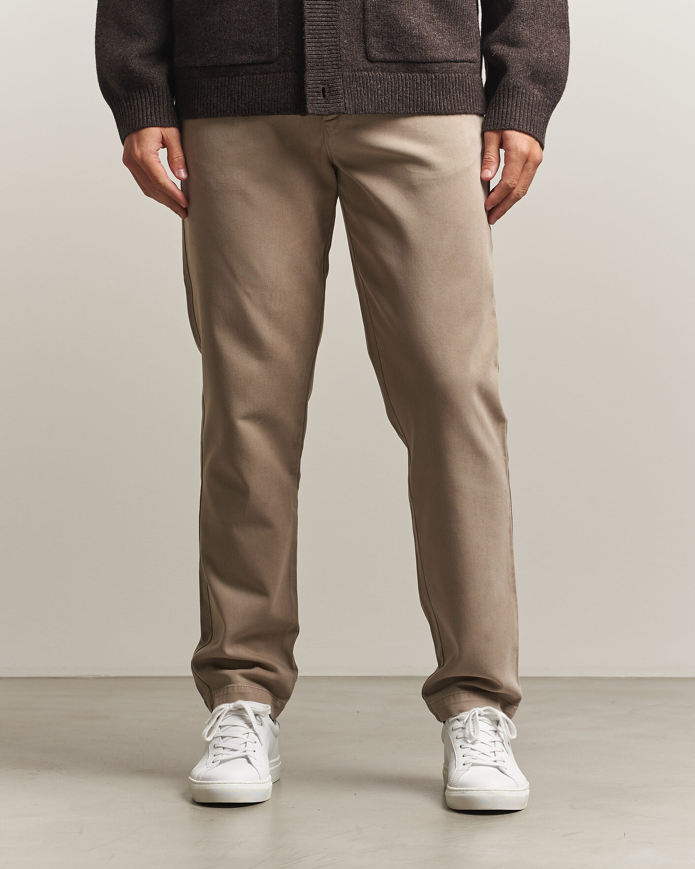 Hombres | Pantalones | A Day's March | Miller Cotton/Lyocell Trousers Greige