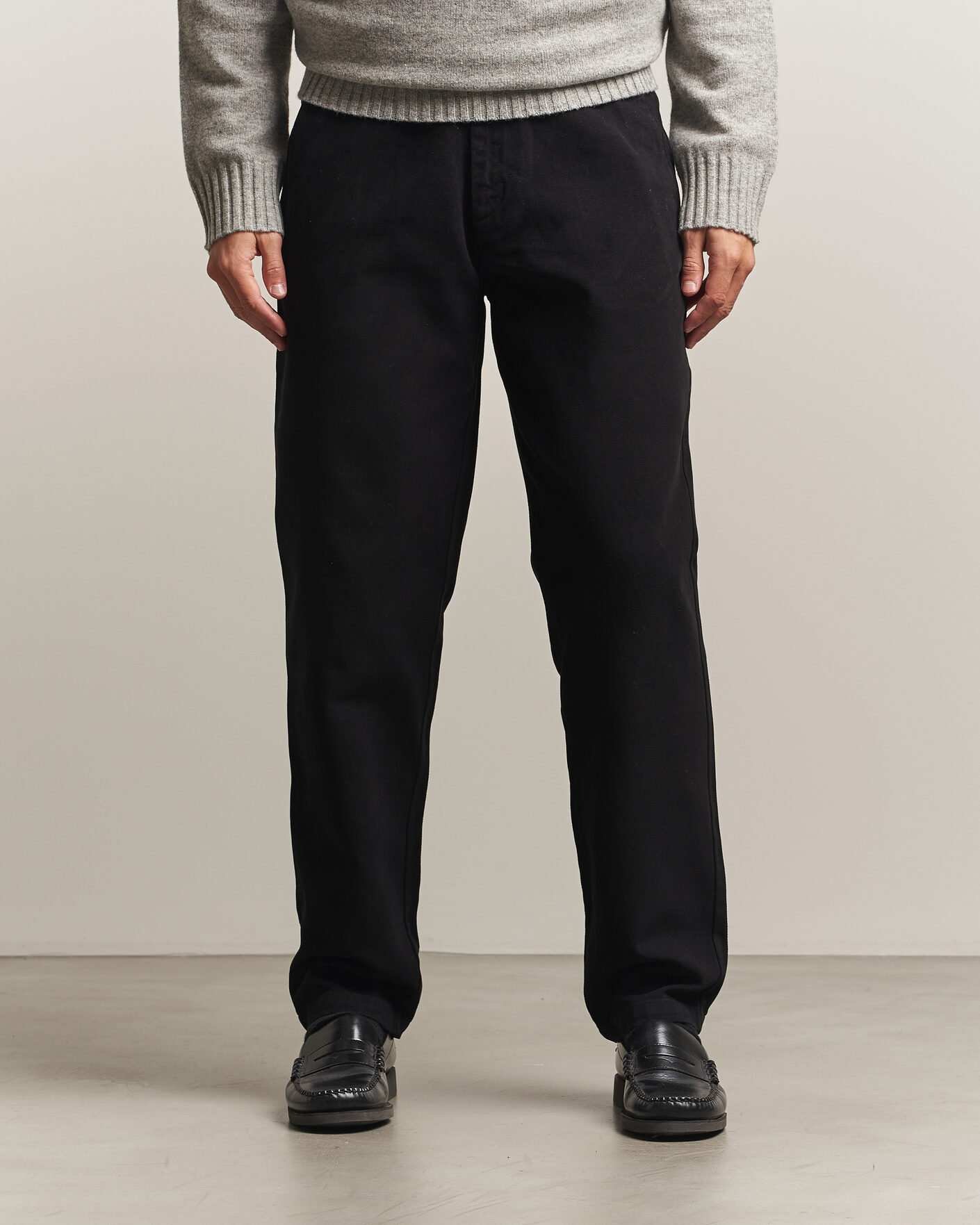 Hombres | Pantalones | A Day's March | Miller Cotton/Lyocell Trousers Black