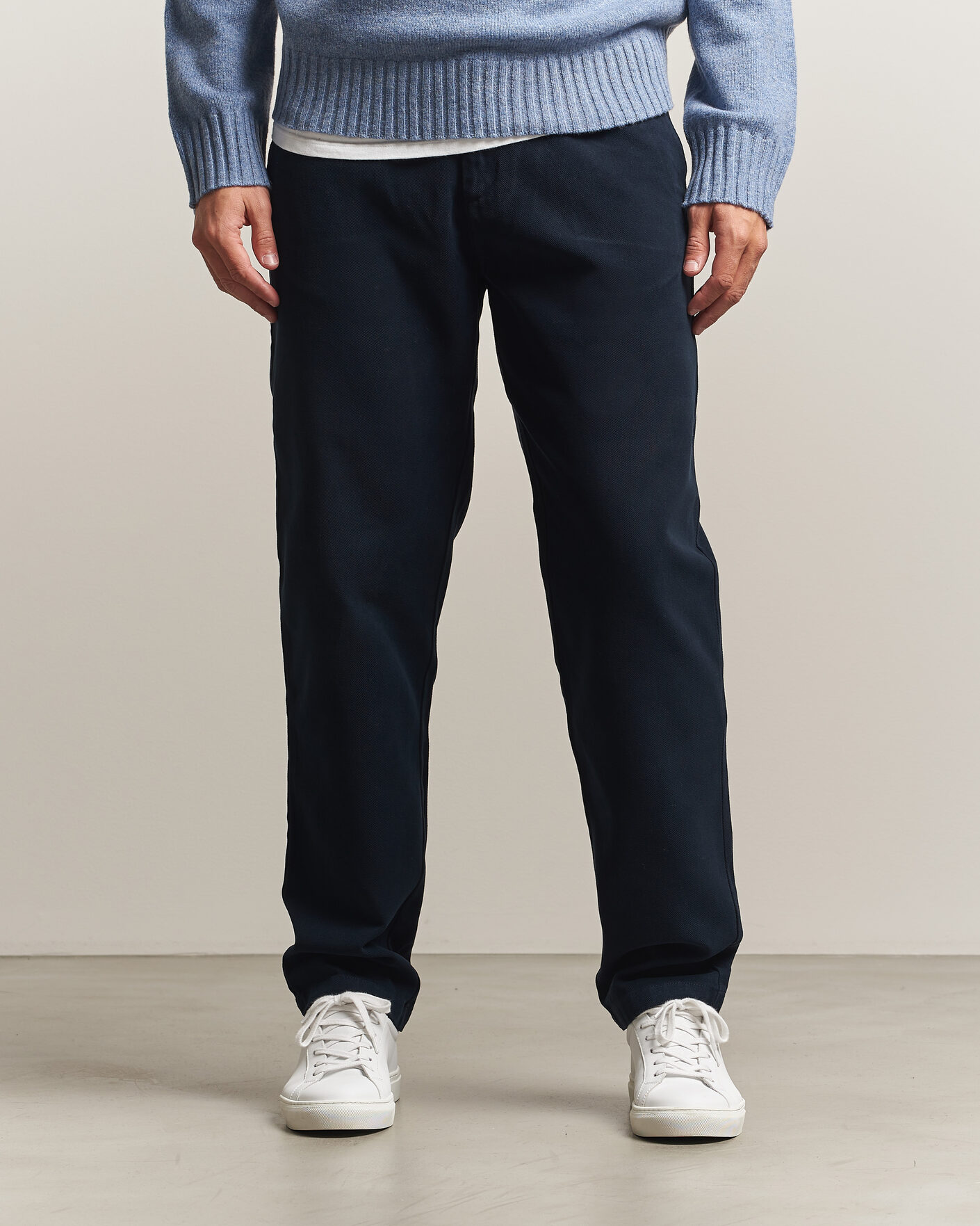 Hombres | Pantalones | A Day's March | Miller Cotton/Lyocell Trousers Navy