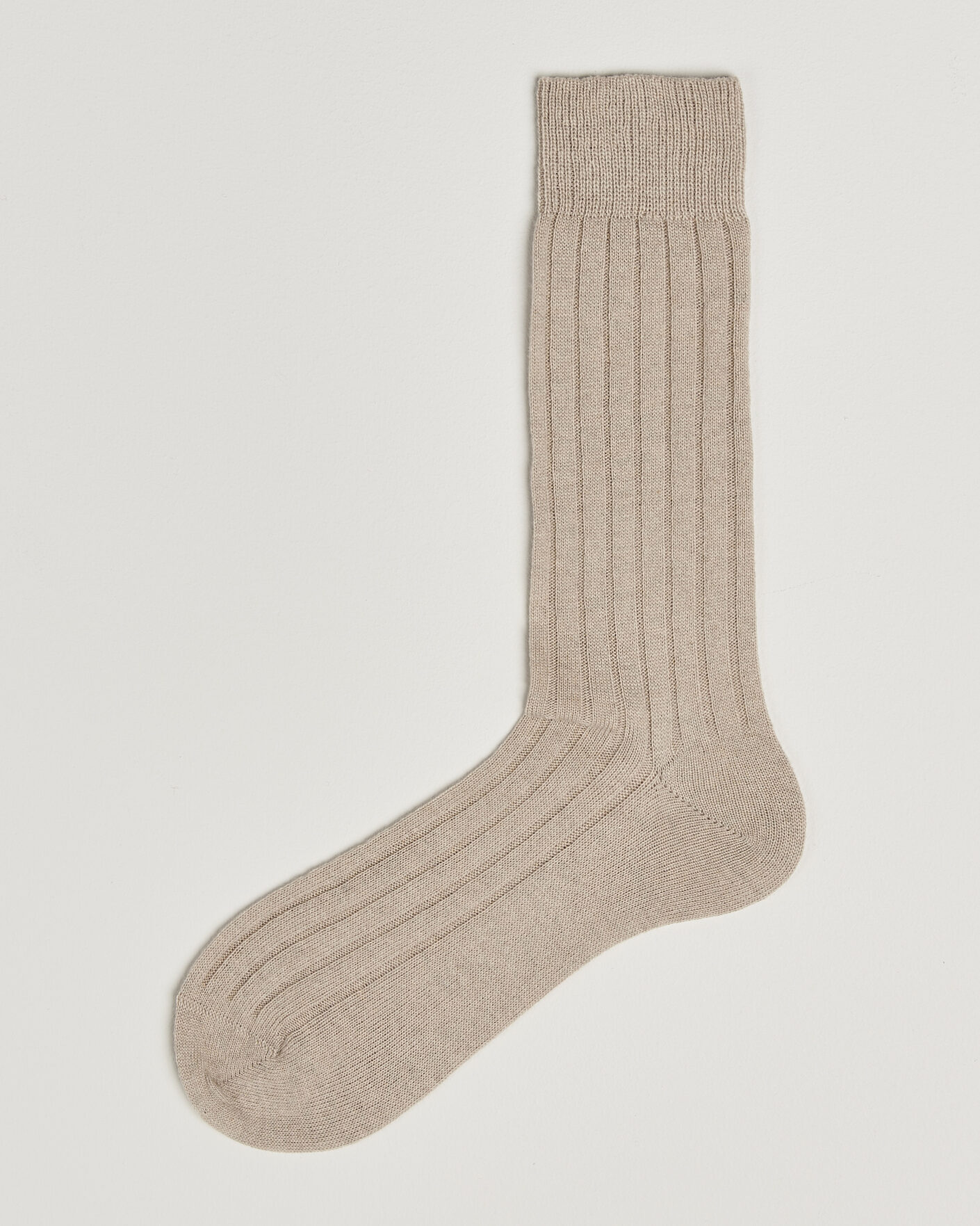 Hombres | Ropa interior y calcetines | Bresciani | Wool/Cashmere Ribbed Socks Beige