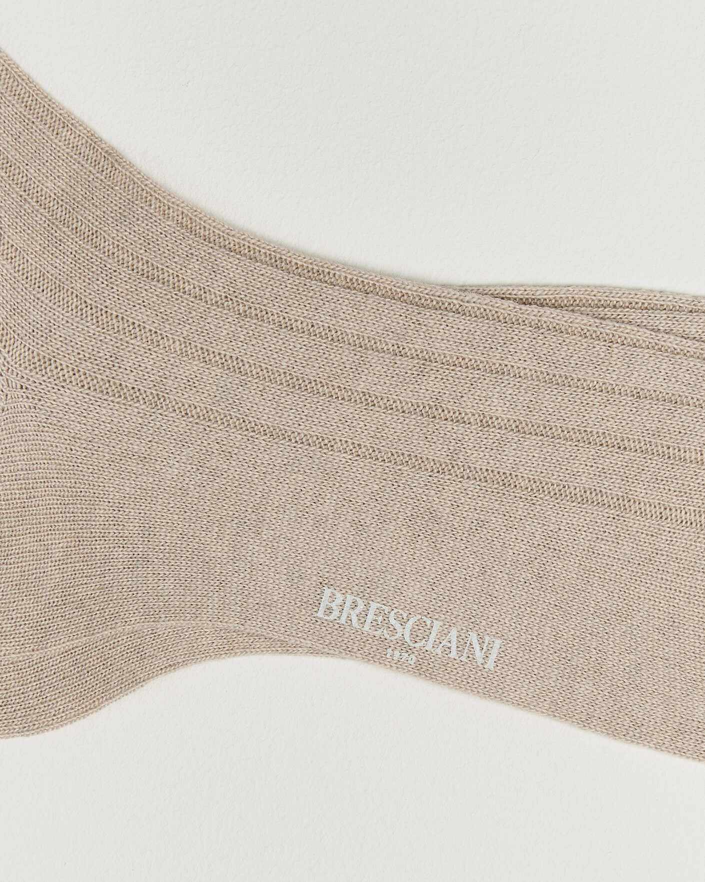 Hombres | Ropa interior y calcetines | Bresciani | Wool/Cashmere Ribbed Socks Beige