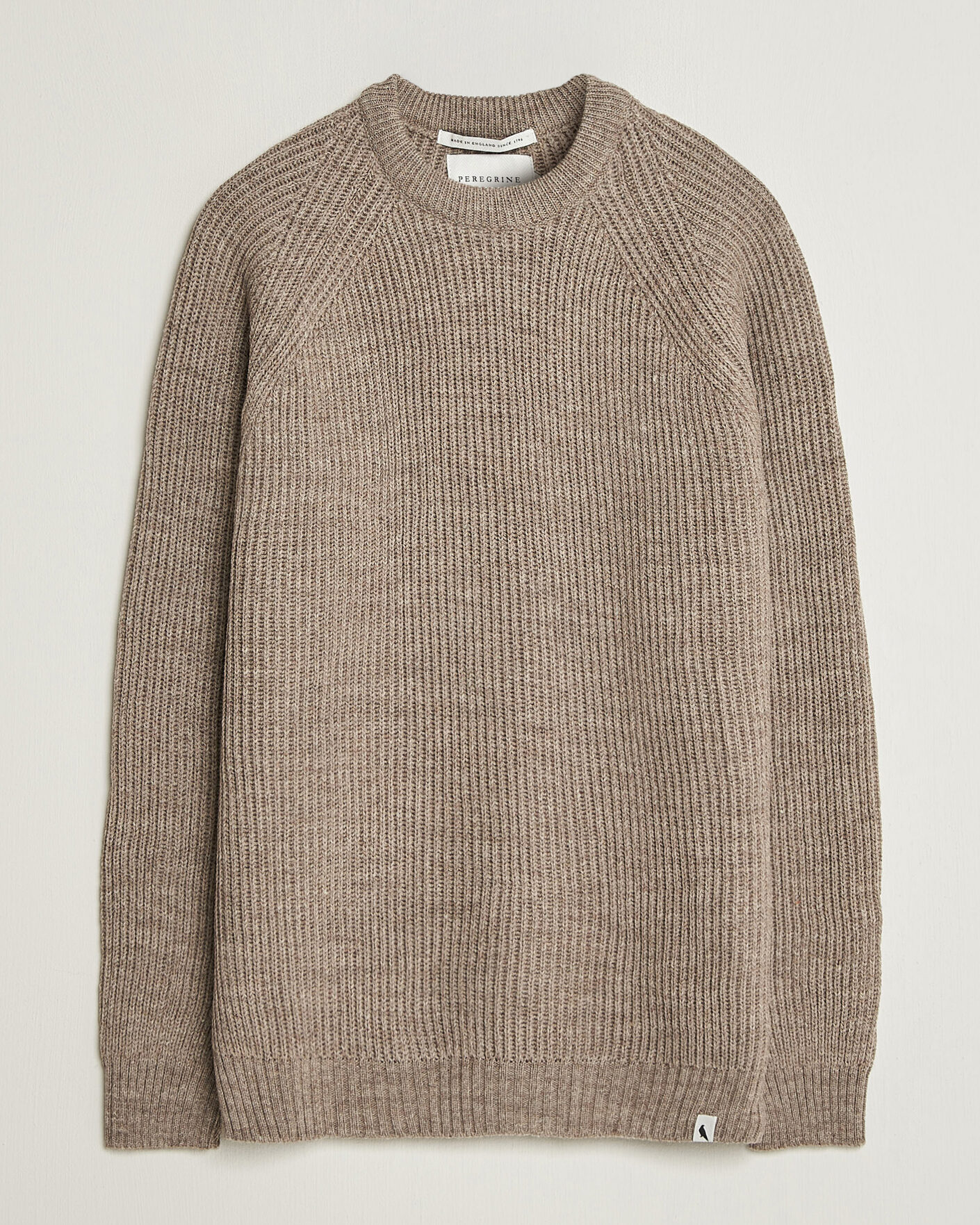Hombres | Jerséis y prendas de punto | Peregrine | Ford Knitted Wool Jumper Light Brown