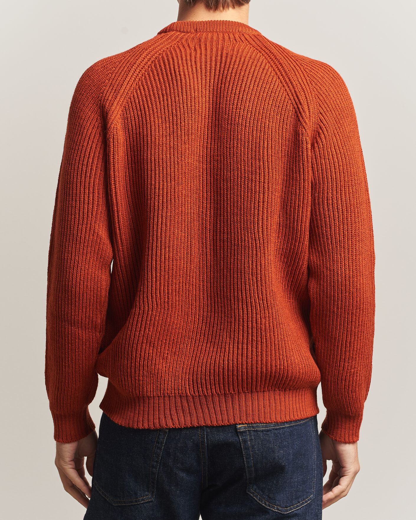 Hombres | Jerséis y prendas de punto | Peregrine | Ford Knitted Wool Jumper Orange