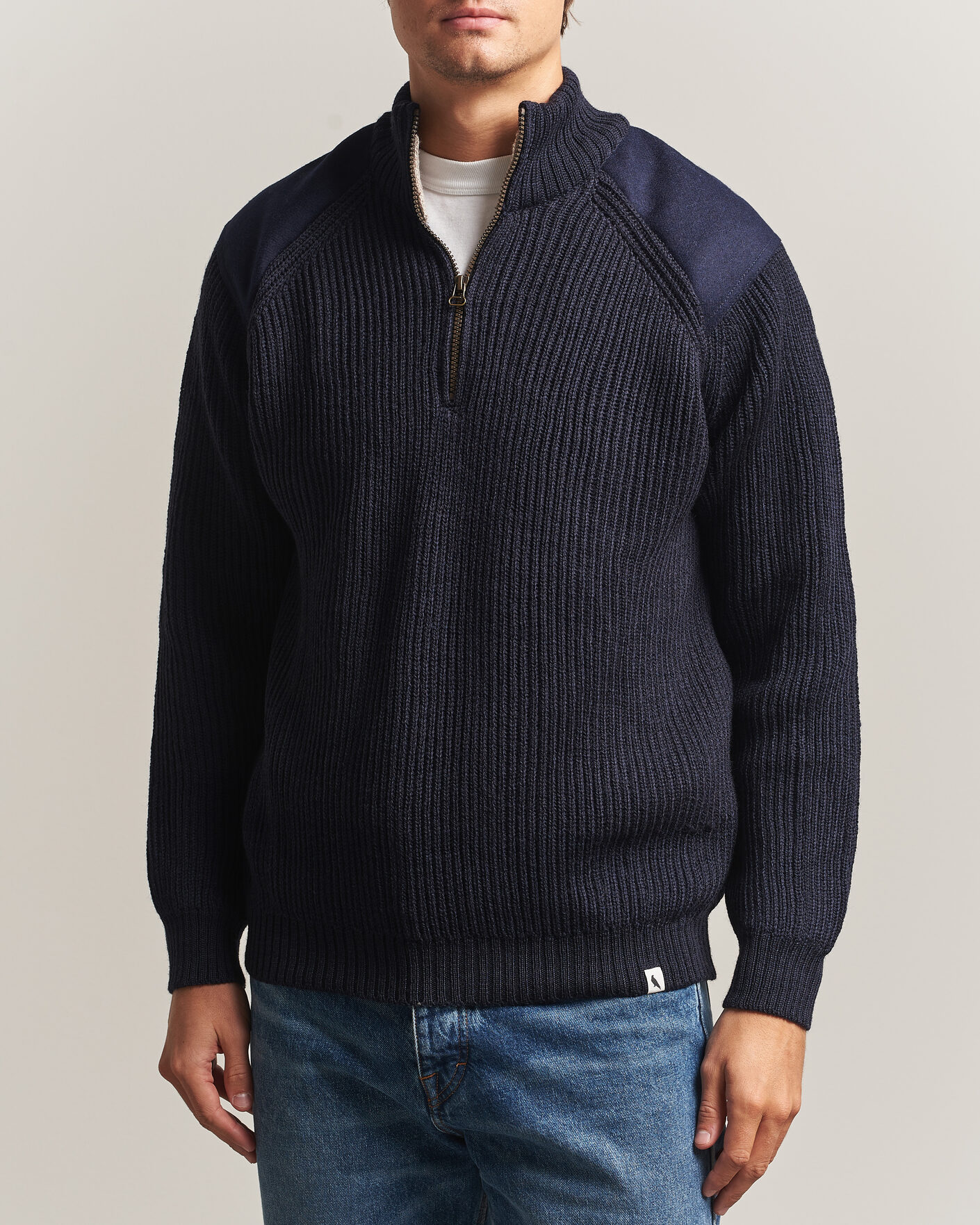 Hombres | Jerséis y prendas de punto | Peregrine | Foxton Quarter Zip Jumperr Navy