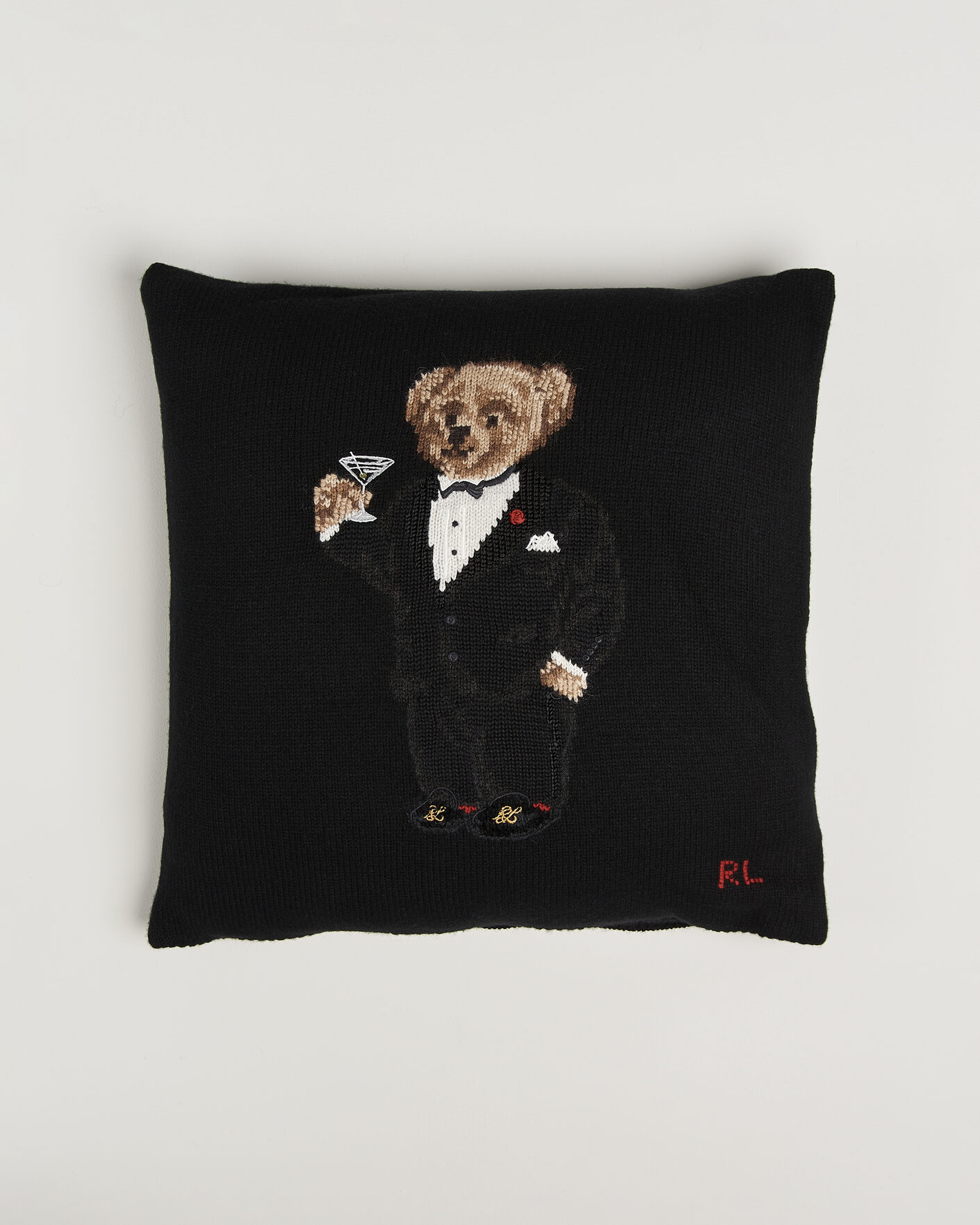 Hombres | Hogar | Ralph Lauren Home | Martini Bear Wool Pillow Black