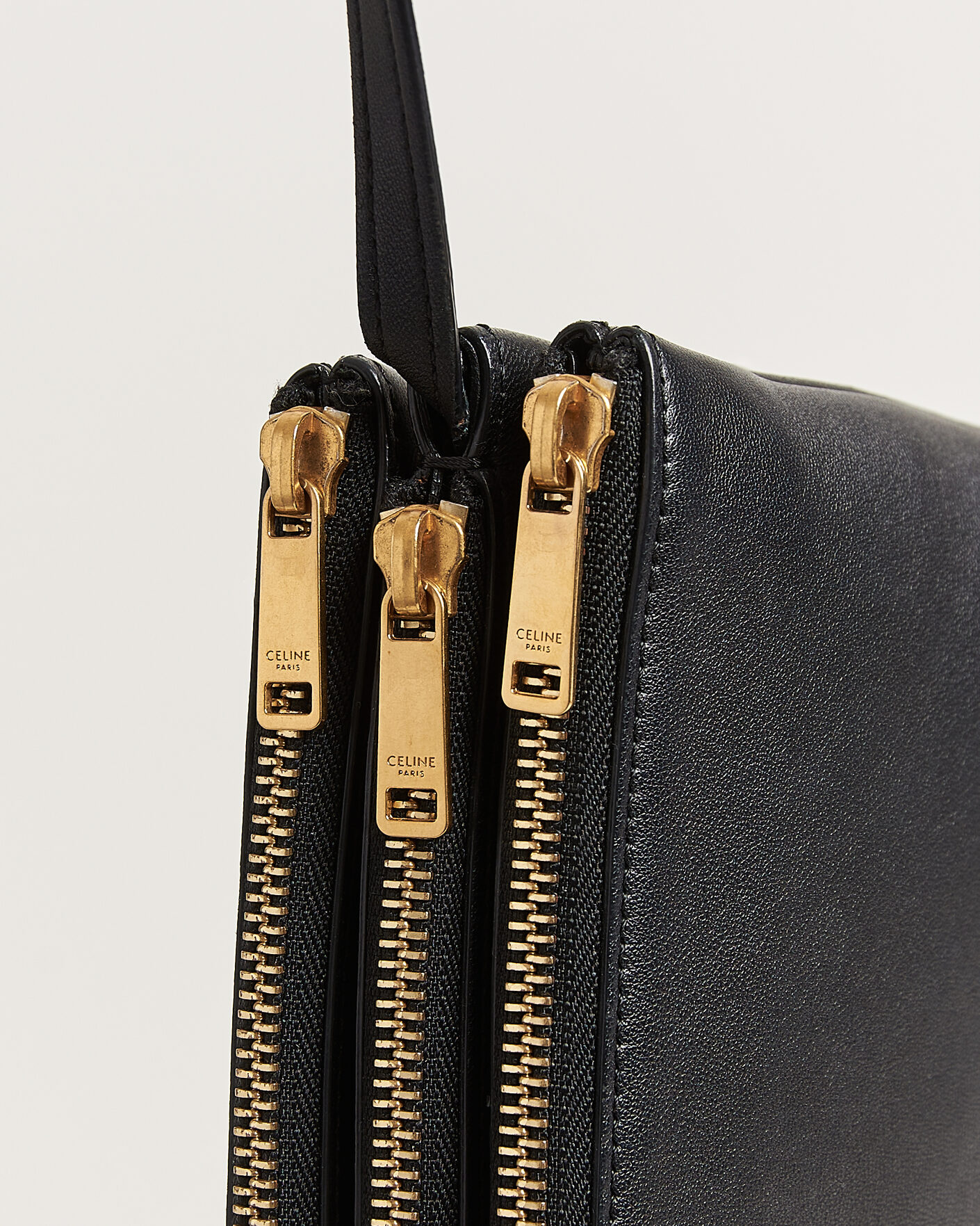 Hombres | Pre-Owned & Vintage Bags | Celine Pre-Owned | Trio Bag Small Leather Black