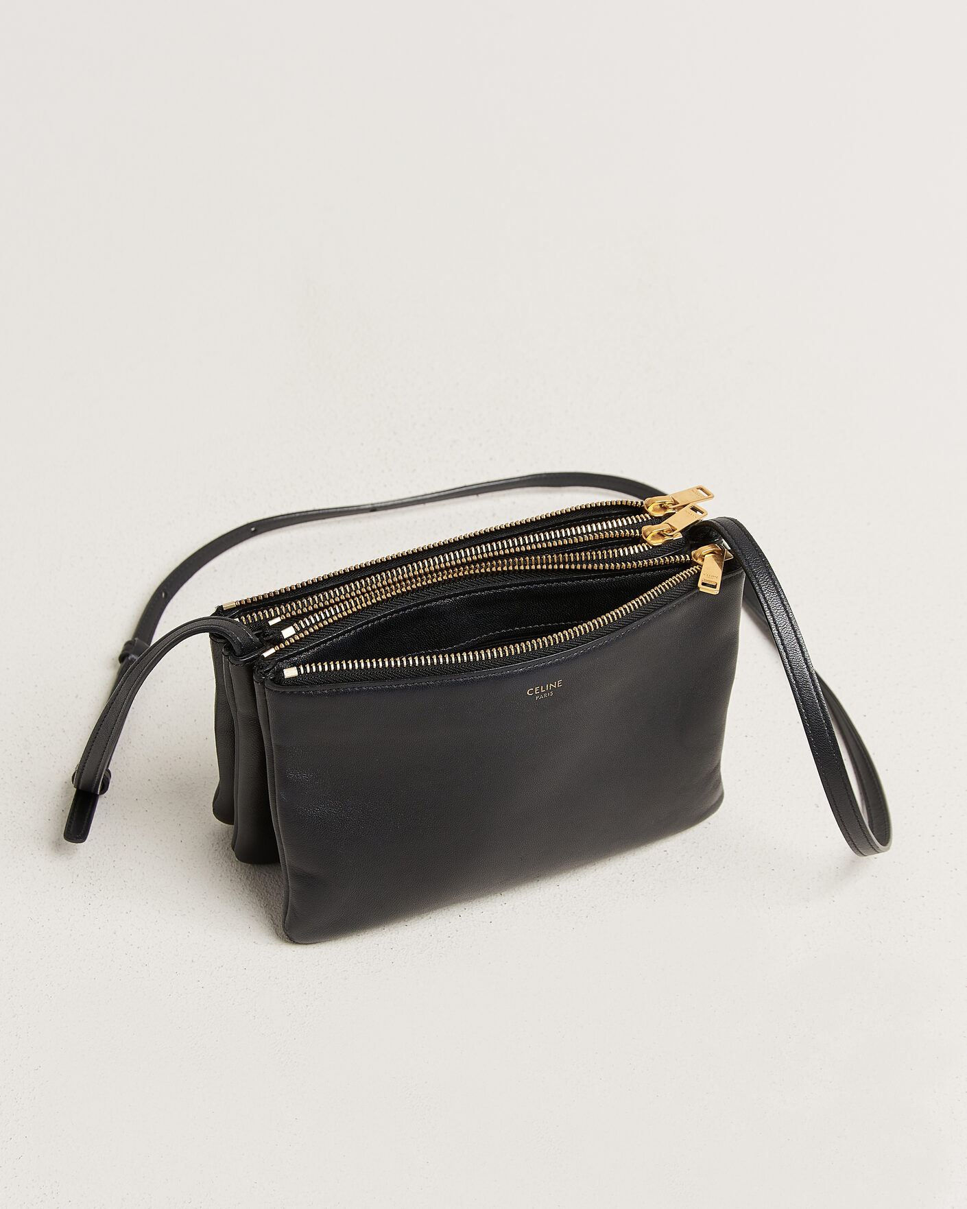 Hombres | Pre-Owned & Vintage Bags | Celine Pre-Owned | Trio Bag Small Leather Black
