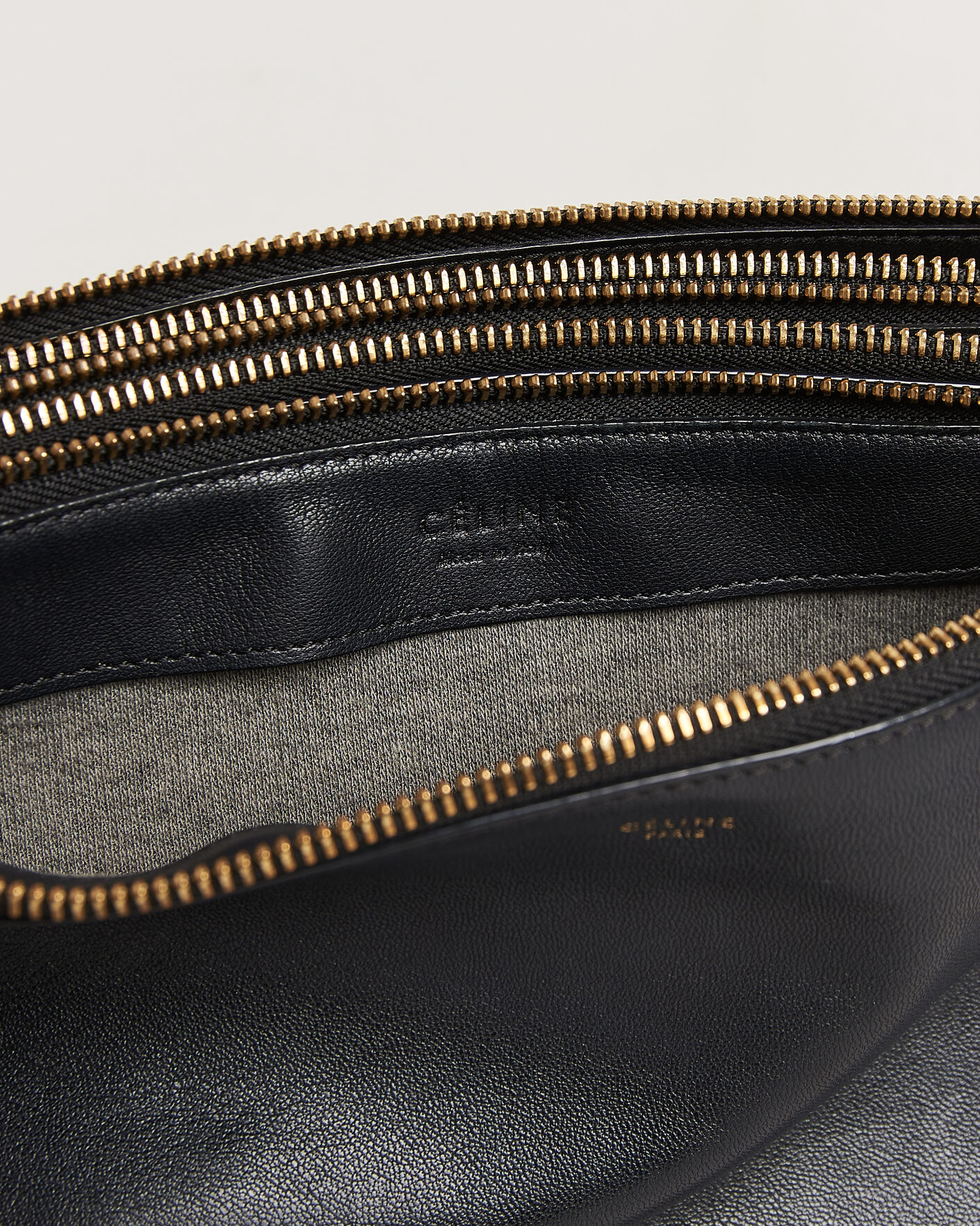 Hombres | Pre-Owned & Vintage Bags | Celine Pre-Owned | Trio Bag Medium Leather Black