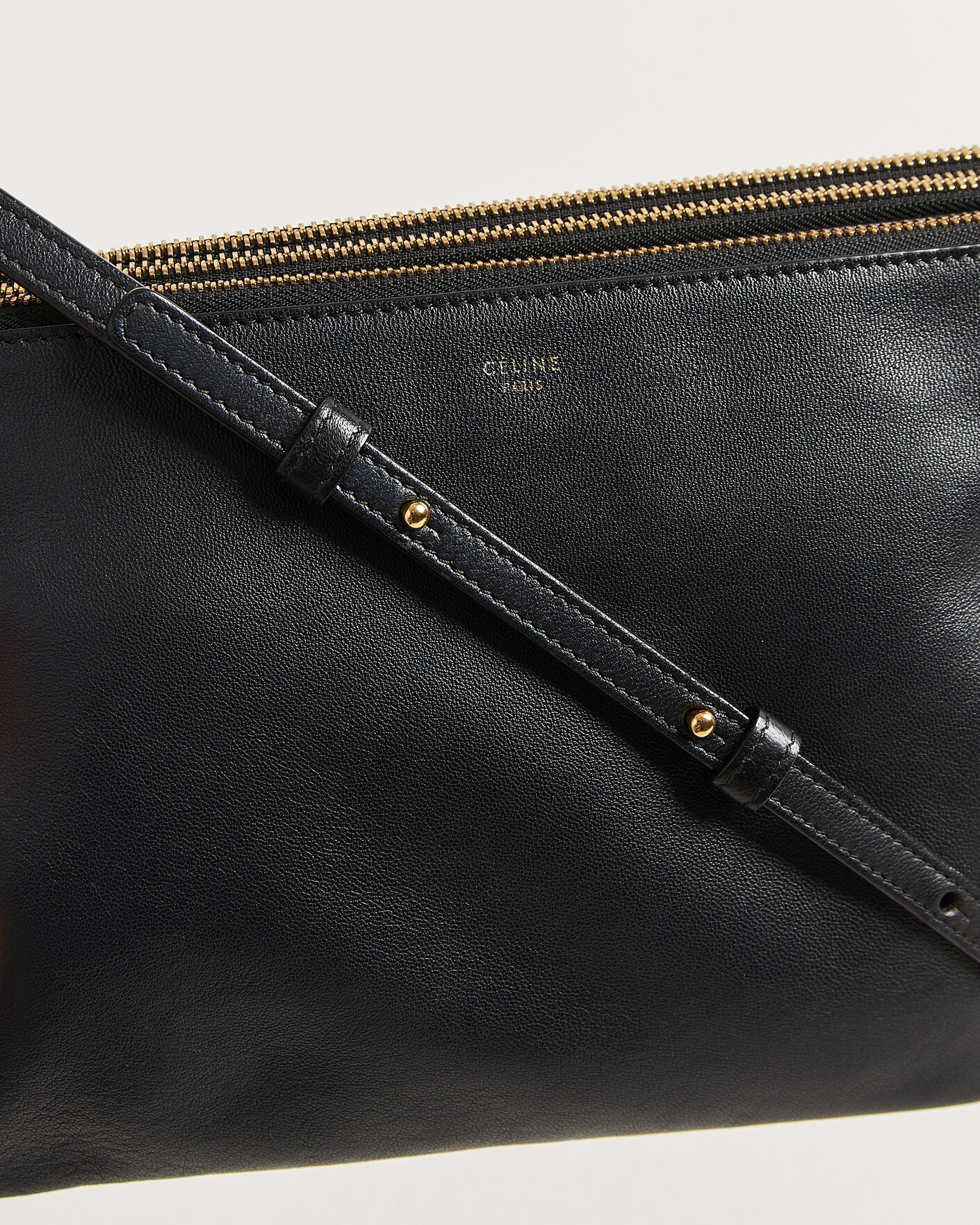Hombres | Pre-Owned & Vintage Bags | Celine Pre-Owned | Trio Bag Medium Leather Black
