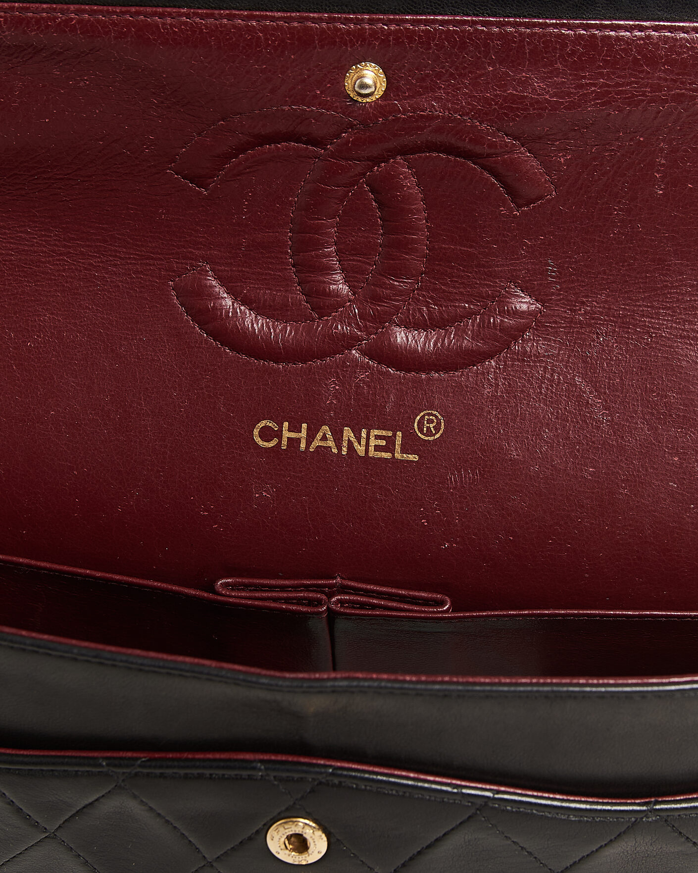 Hombres | Pre-Owned & Vintage Bags | Chanel Pre-Owned | Classic Medium Double Flap Bag Lambskin Black